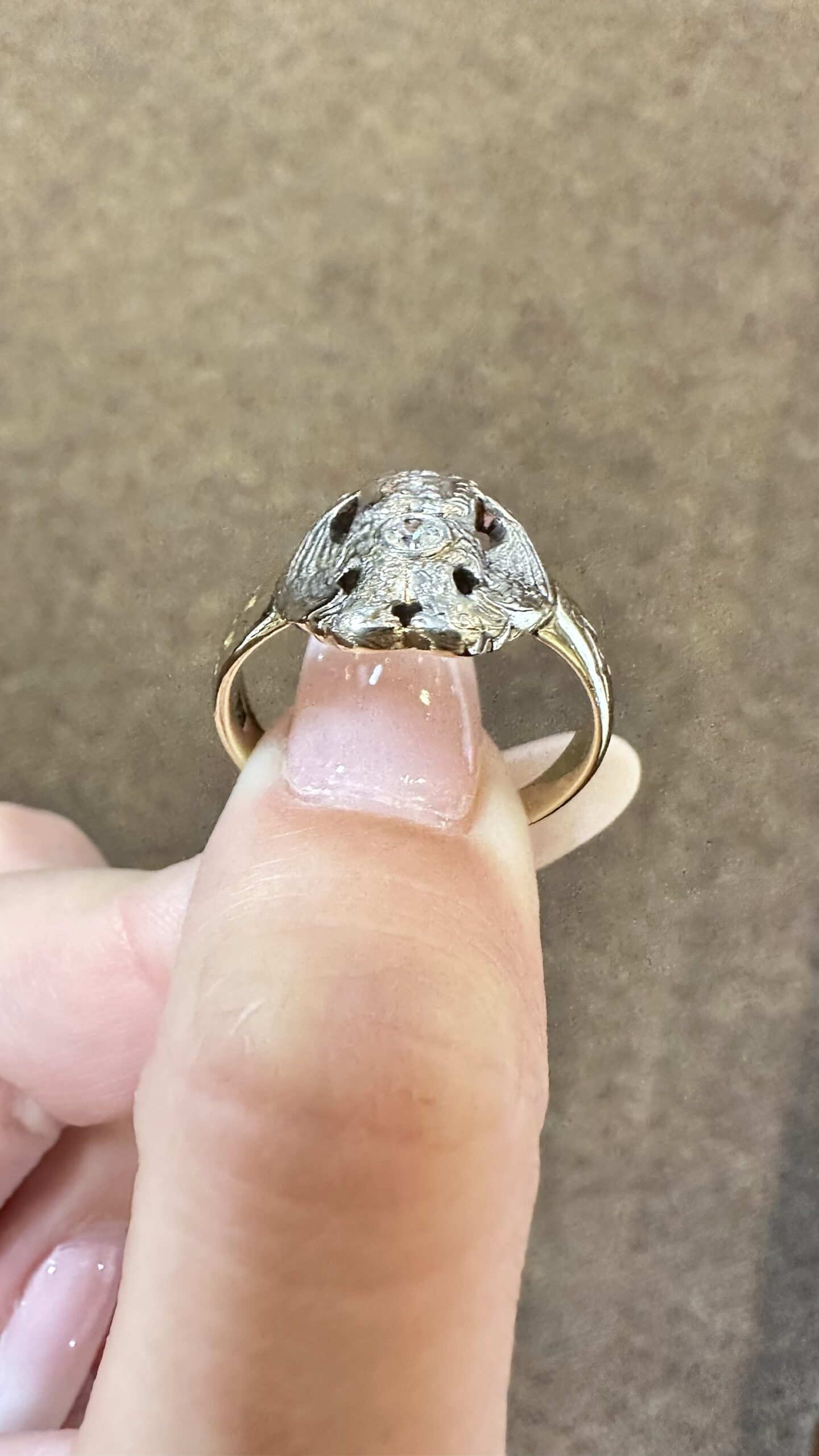 Vintage Gent’s 14k 2tone Masonic Ring With Genuine .15 Cttw Diamond Accent - Image 6