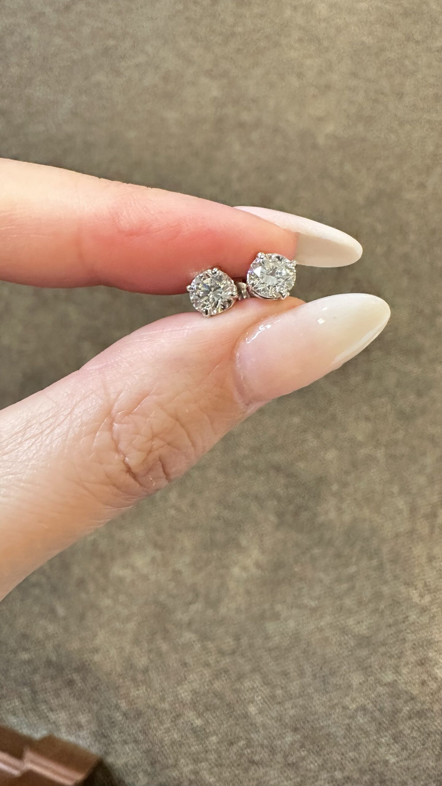 14k White Gold Genuine 1.20 Cttw Round Brilliant Cut Diamond Basket Set Stud Earrings - Image 4