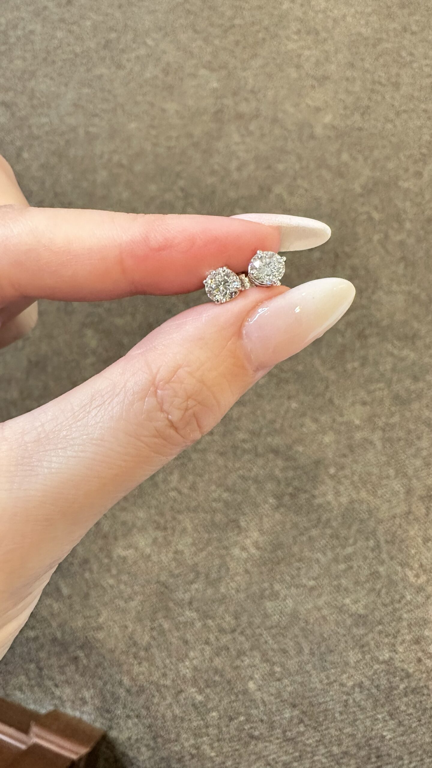 14k White Gold Genuine 1.20 Cttw Round Brilliant Cut Diamond Basket Set Stud Earrings - Image 5