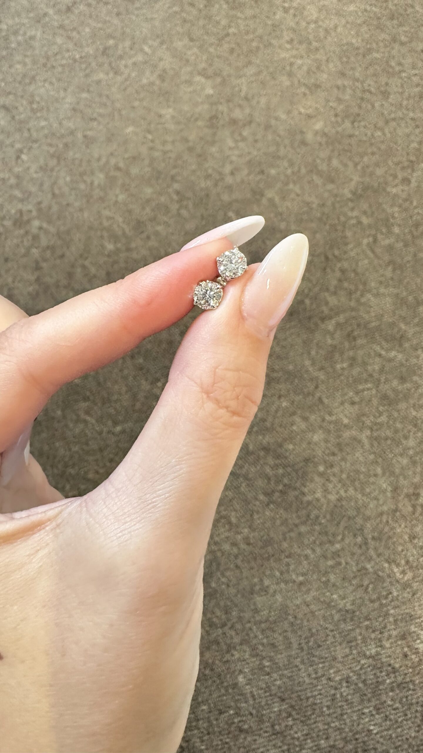 14k White Gold Genuine 1.20 Cttw Round Brilliant Cut Diamond Basket Set Stud Earrings - Image 6