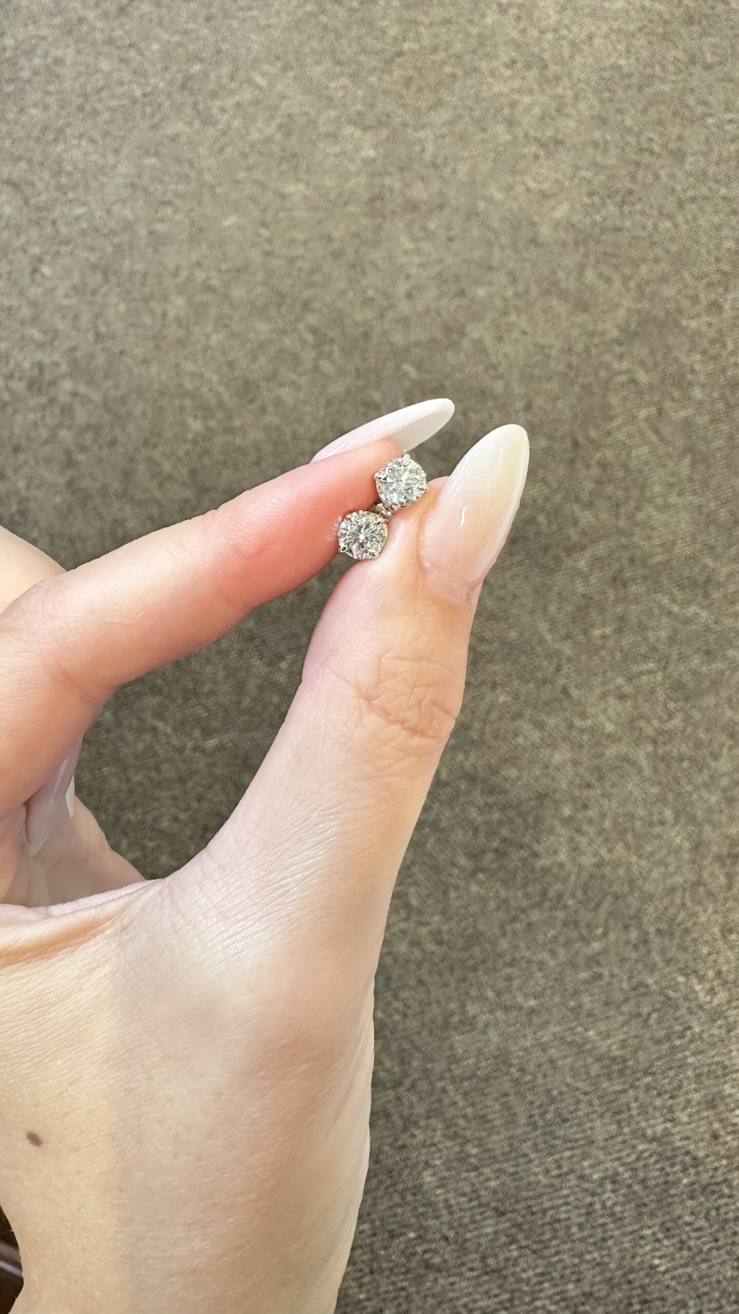 14k White Gold Genuine 1.20 Cttw Round Brilliant Cut Diamond Basket Set Stud Earrings - Image 7