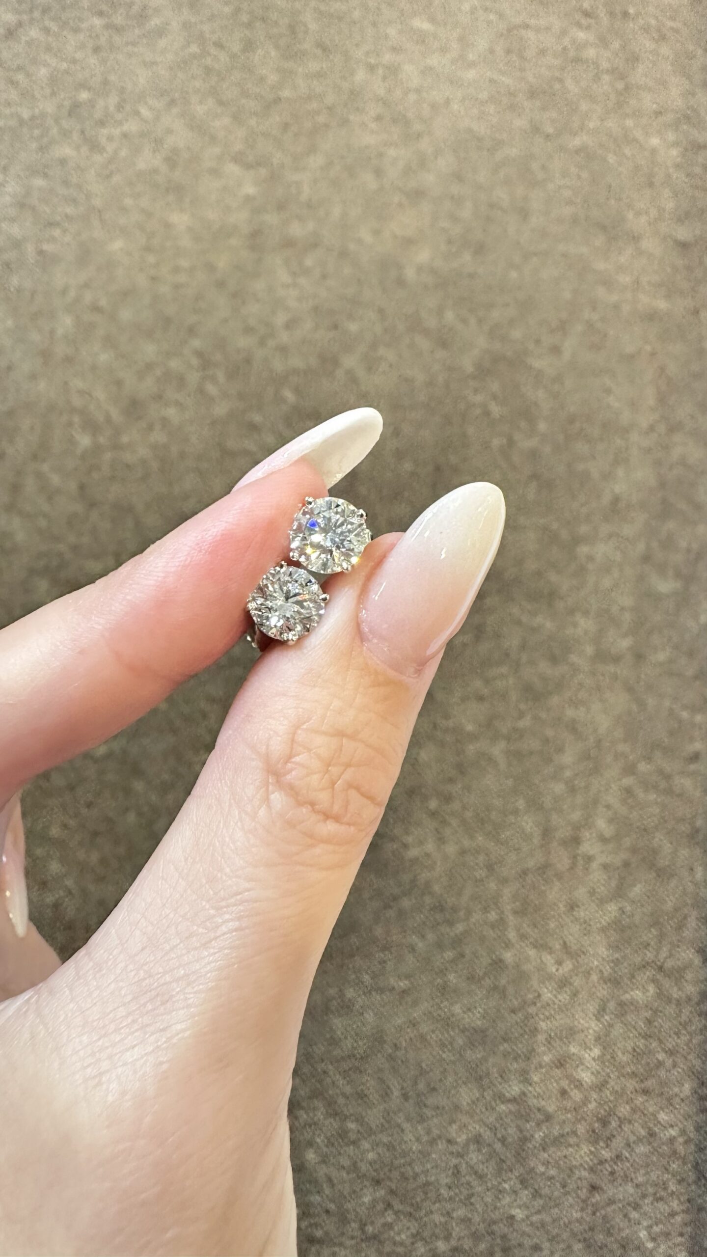 14k White Gold Genuine 2.96 Cttw Round Brilliant Cut Diamond Basket Set Stud Earrings - Image 5