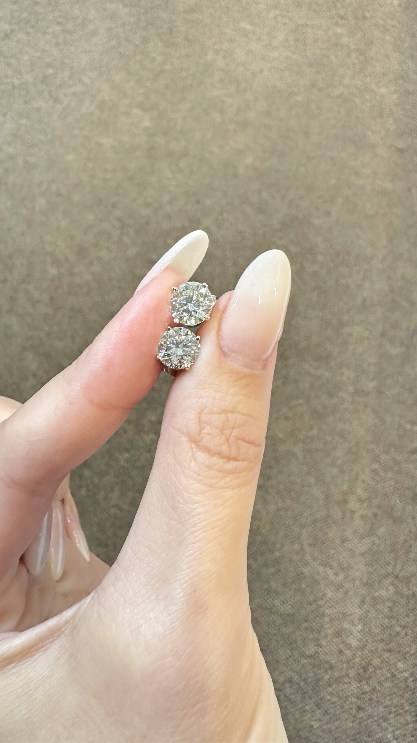 14k White Gold Genuine 2.96 Cttw Round Brilliant Cut Diamond Basket Set Stud Earrings - Image 9