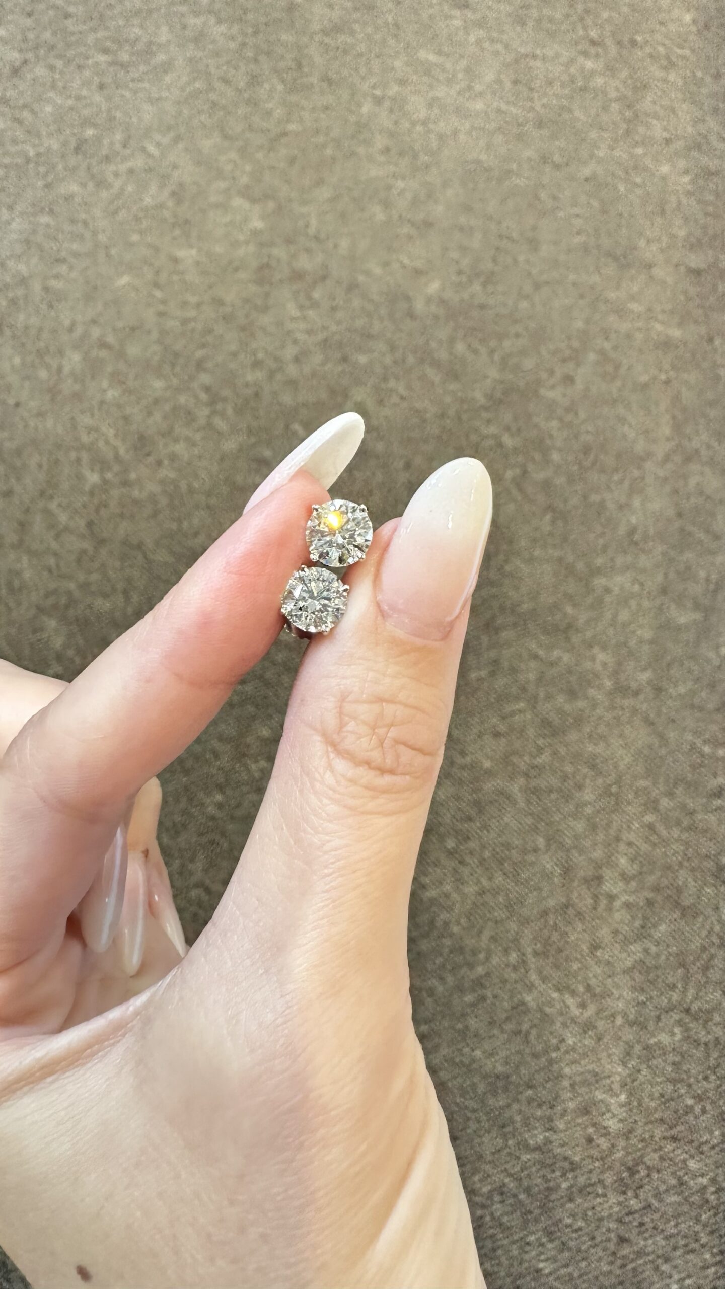 14k White Gold Genuine 2.96 Cttw Round Brilliant Cut Diamond Basket Set Stud Earrings - Image 10