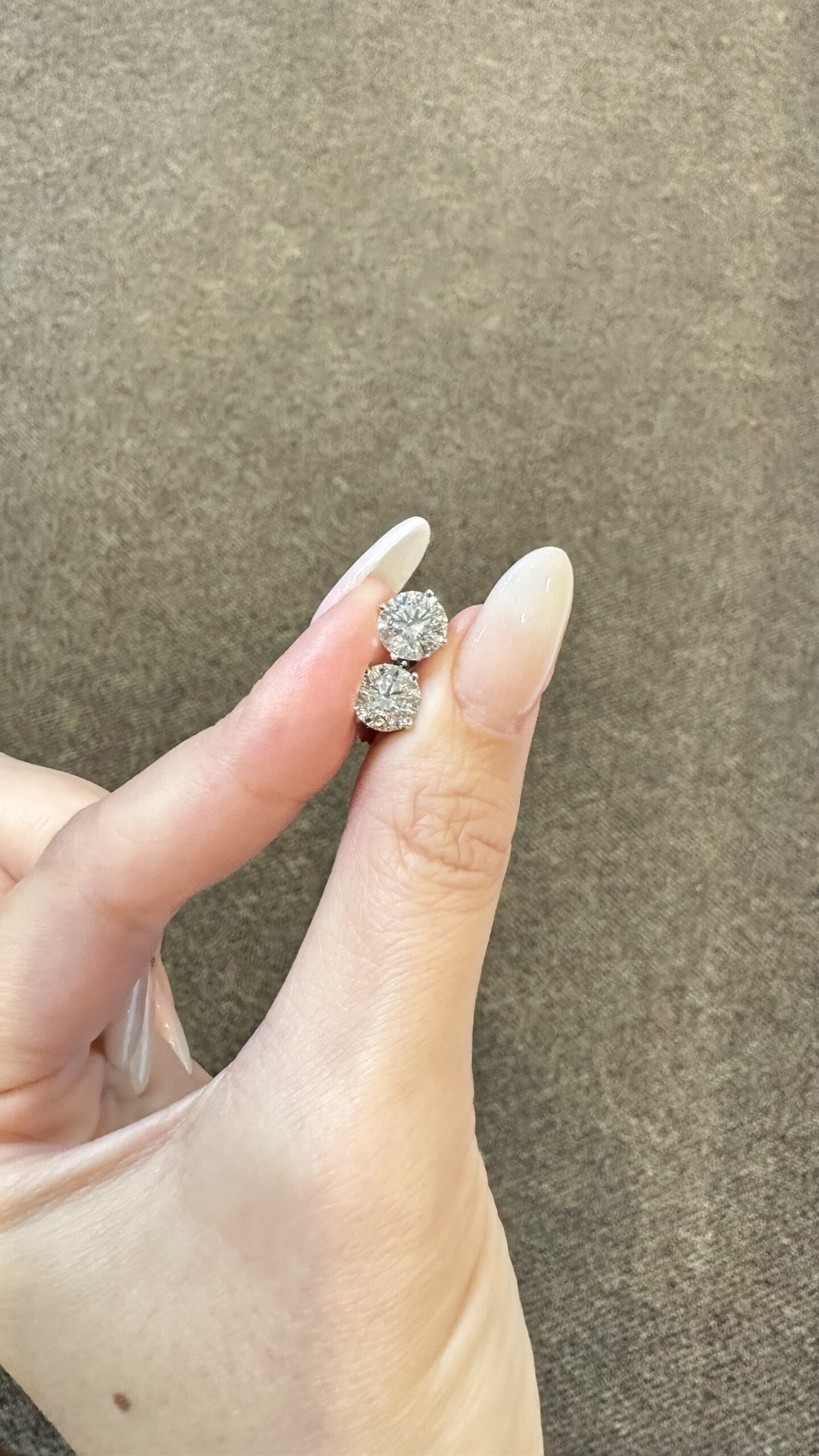 14k White Gold Genuine 2.96 Cttw Round Brilliant Cut Diamond Basket Set Stud Earrings - Image 11