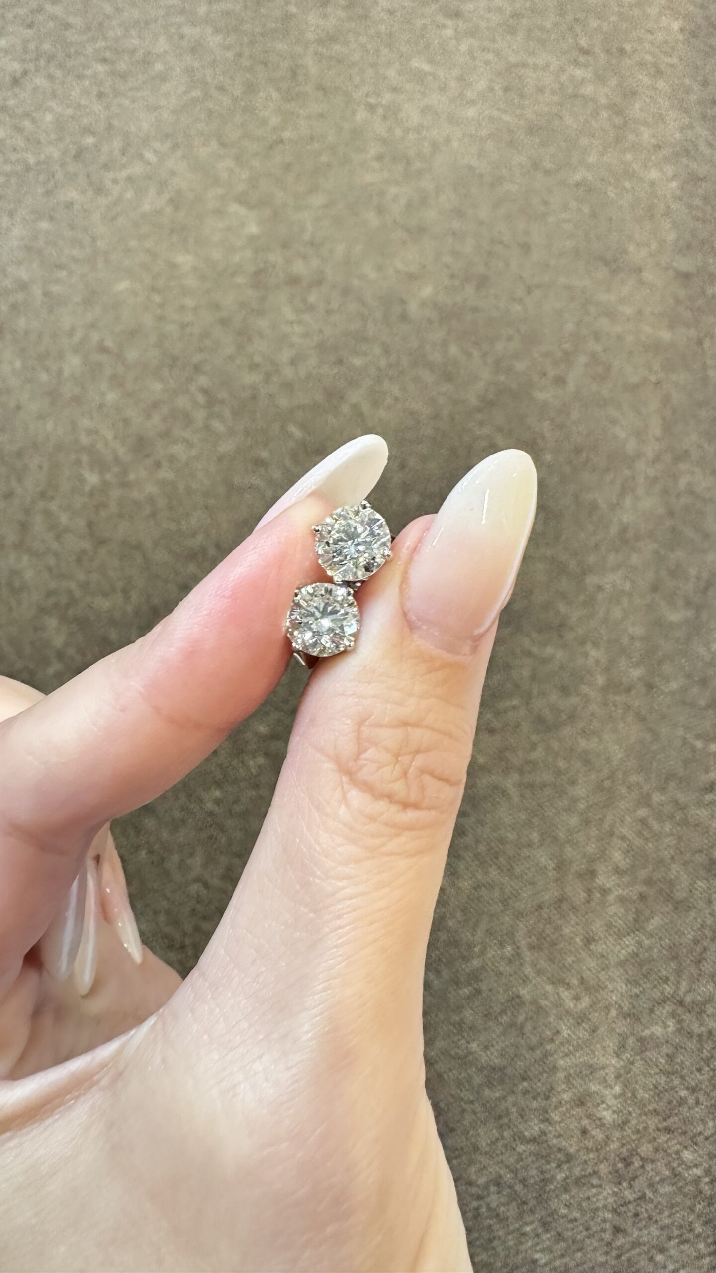 14k White Gold Genuine 2.96 Cttw Round Brilliant Cut Diamond Basket Set Stud Earrings - Image 12