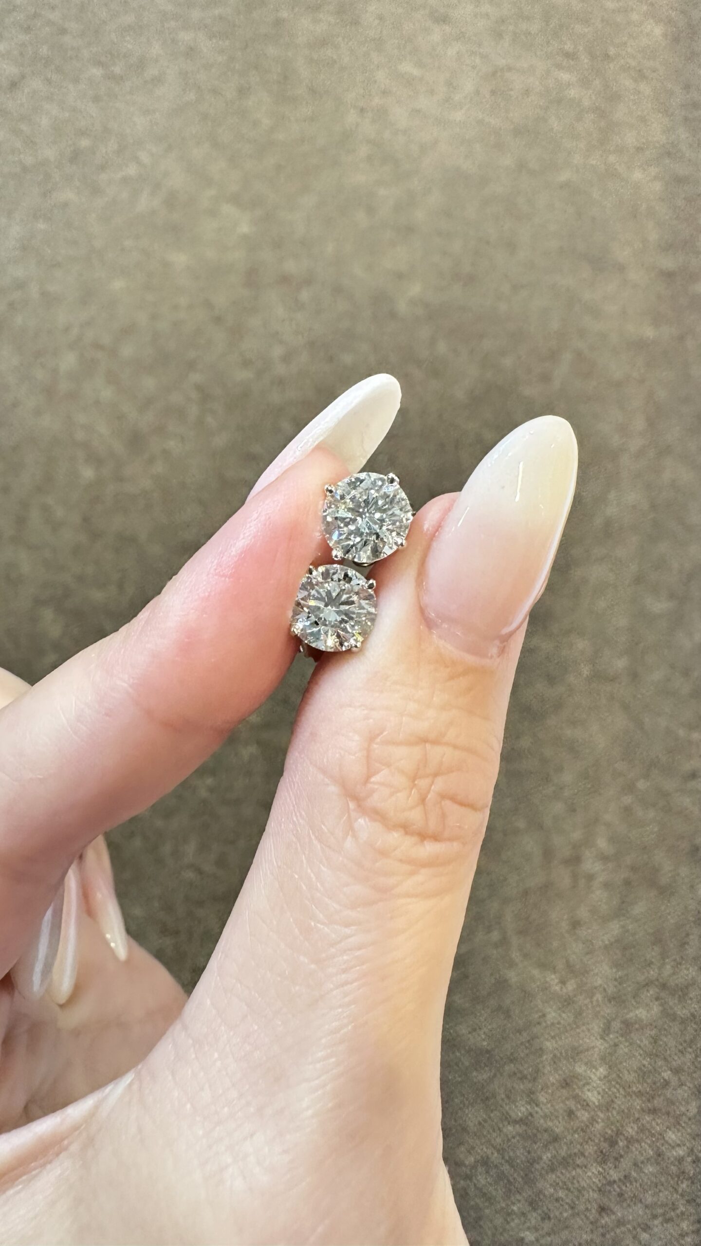 14k White Gold Genuine 2.96 Cttw Round Brilliant Cut Diamond Basket Set Stud Earrings - Image 13