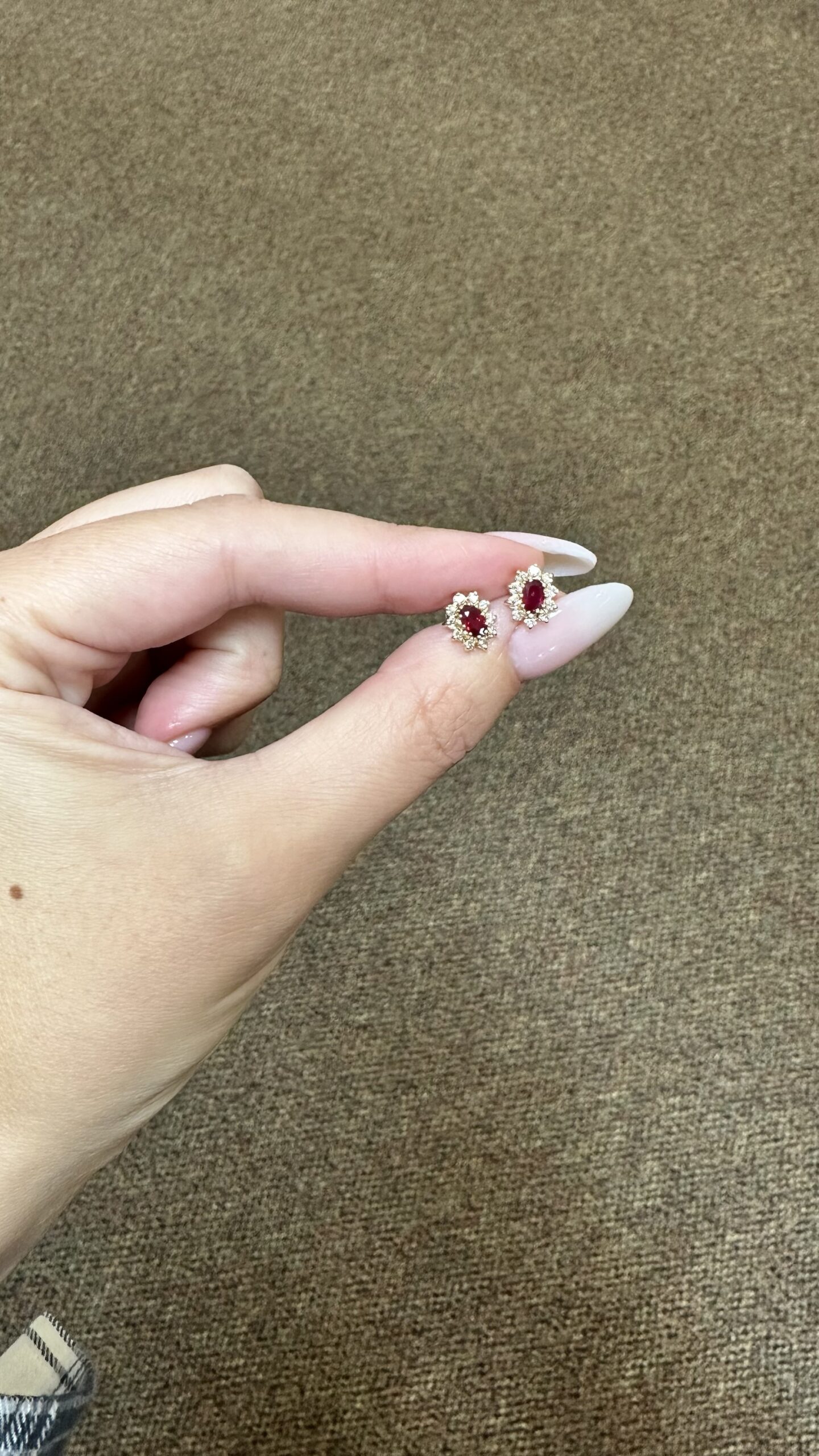 14k Yellow Gold Genuine 1 Cttw Ruby & Diamond Cluster Stud Earrings - Image 17