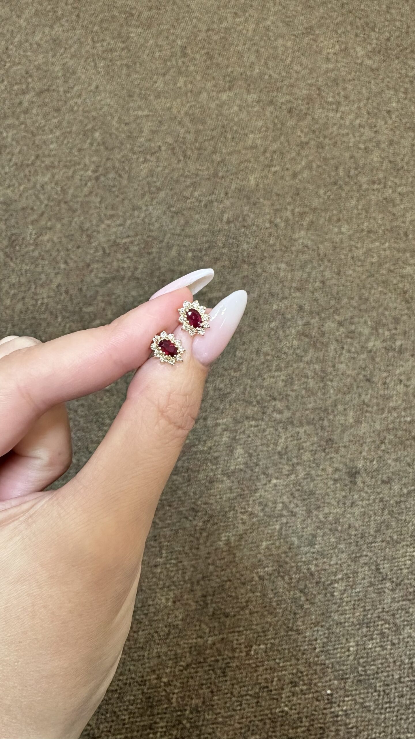 14k Yellow Gold Genuine 1 Cttw Ruby & Diamond Cluster Stud Earrings - Image 16