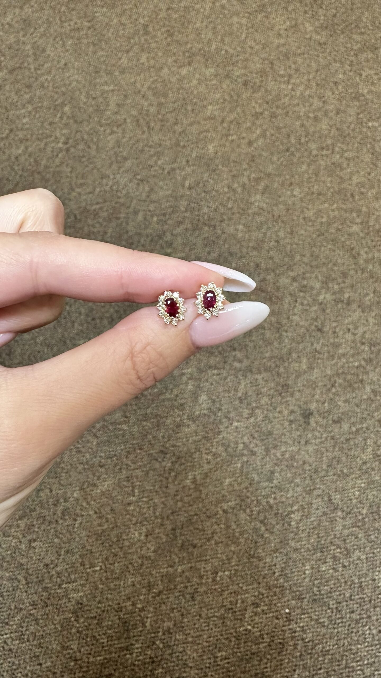 14k Yellow Gold Genuine 1 Cttw Ruby & Diamond Cluster Stud Earrings - Image 13