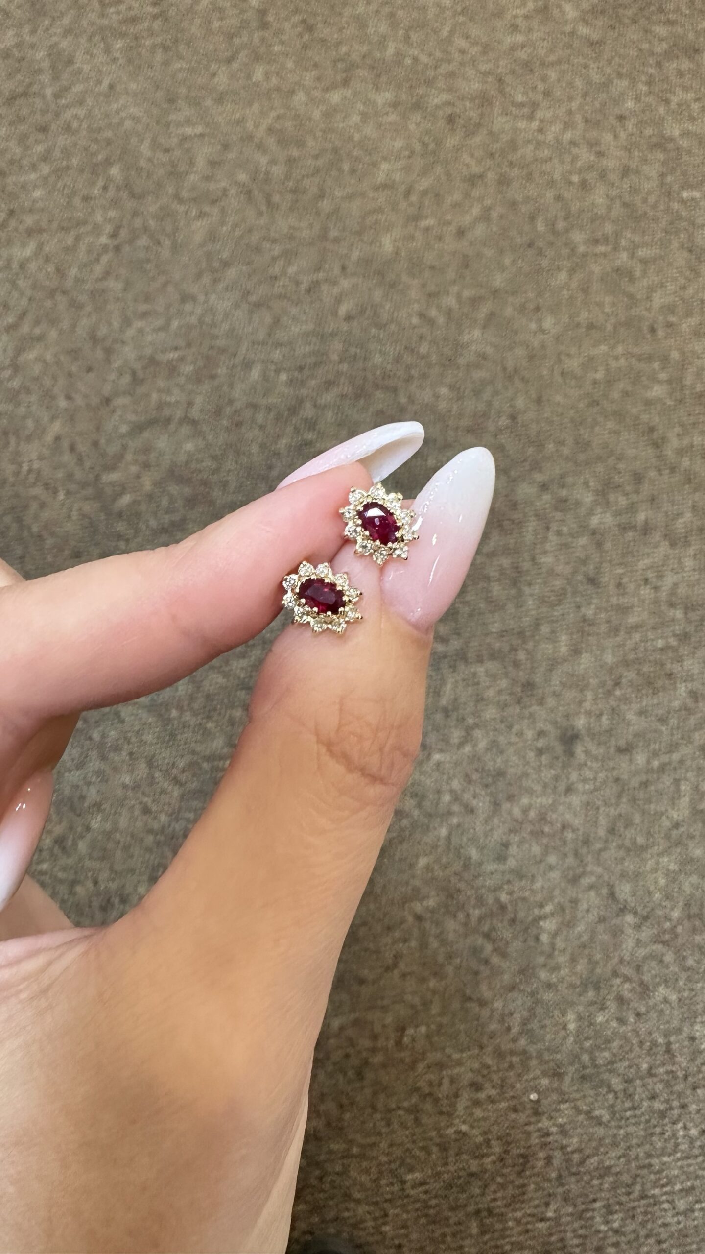 14k Yellow Gold Genuine 1 Cttw Ruby & Diamond Cluster Stud Earrings - Image 11