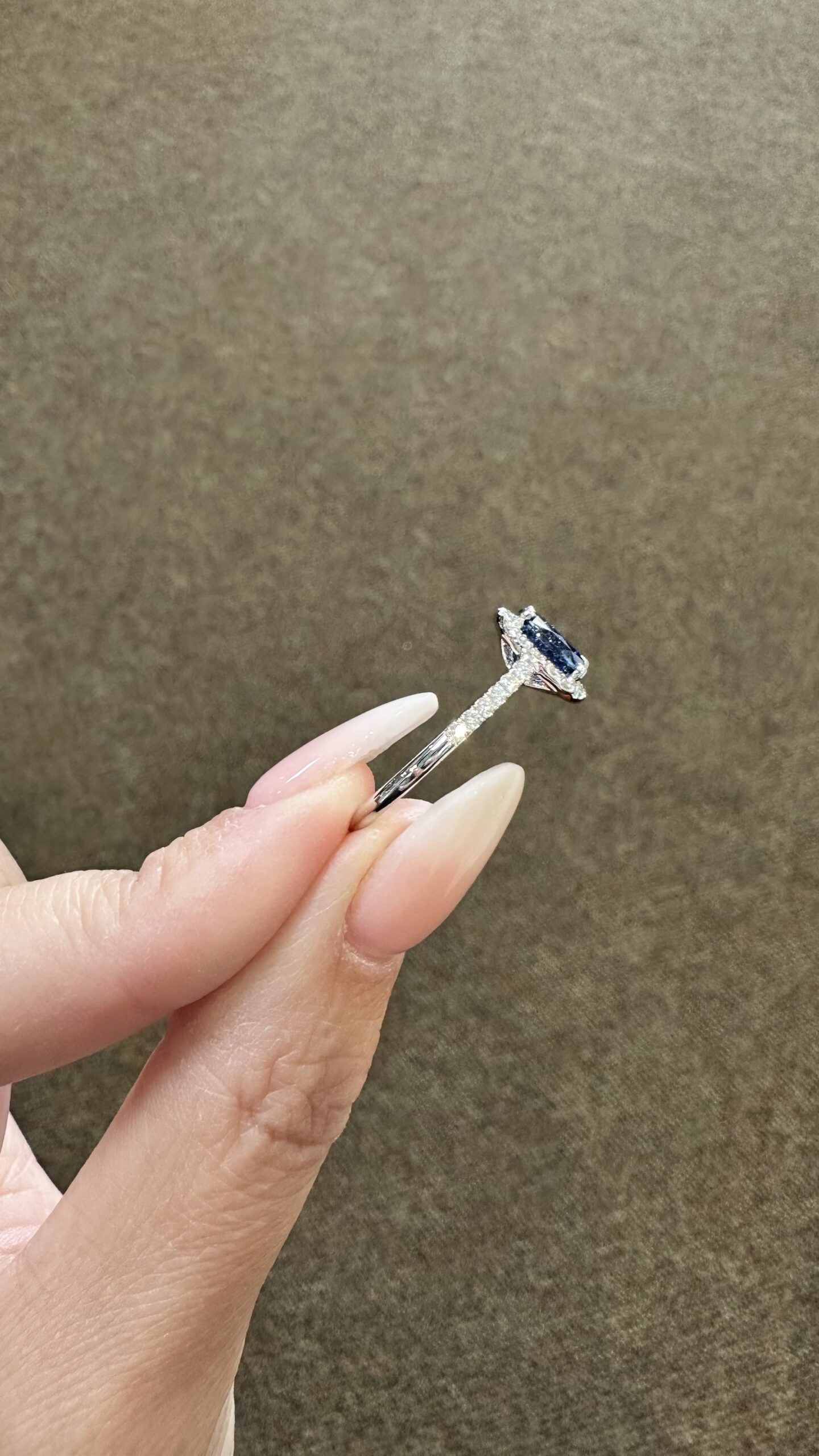 14k White Gold Genuine 1.35 Cttw Ceylon Sapphire & .26 Cttw Diamond Halo Ring - Image 24