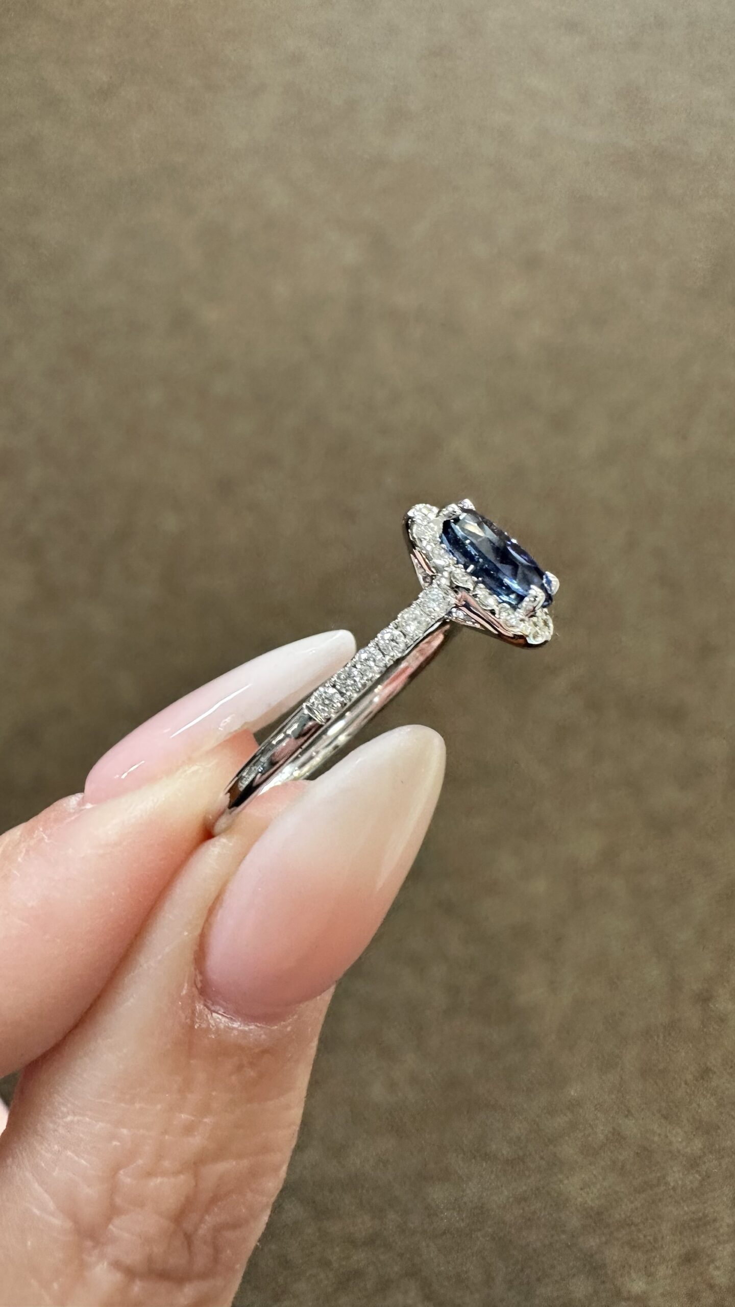 14k White Gold Genuine 1.35 Cttw Ceylon Sapphire & .26 Cttw Diamond Halo Ring - Image 23