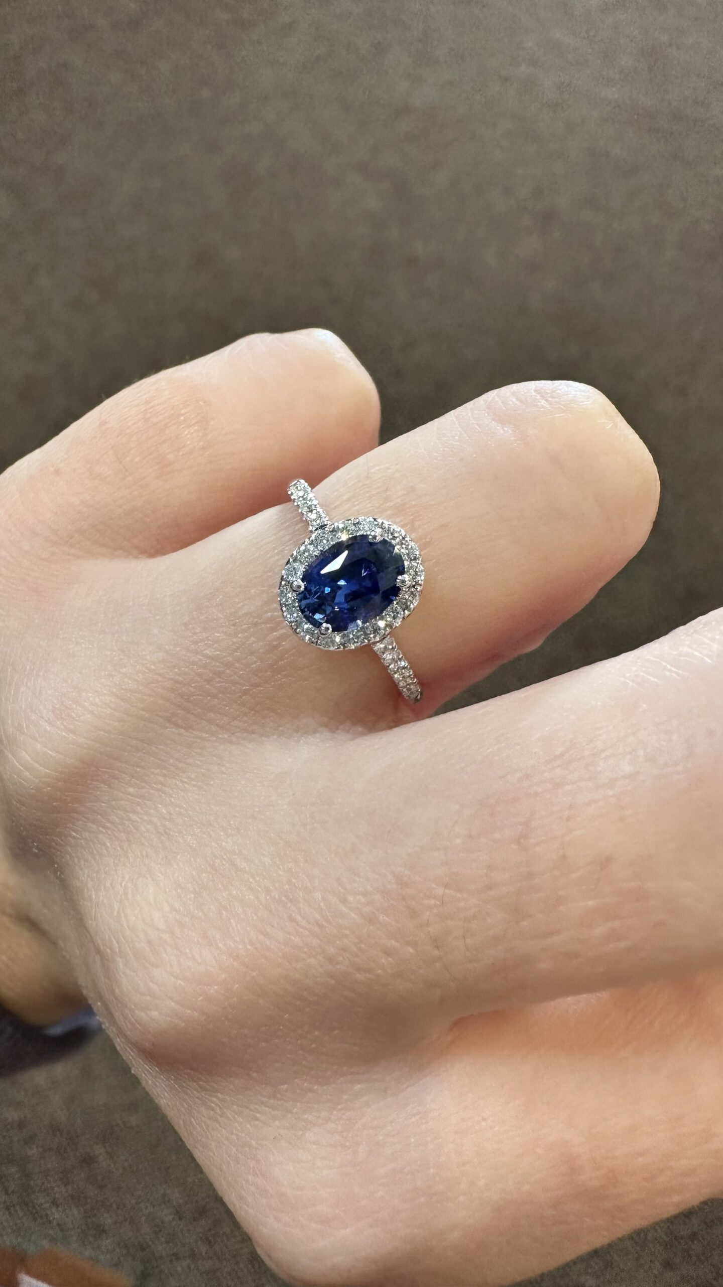 14k White Gold Genuine 1.35 Cttw Ceylon Sapphire & .26 Cttw Diamond Halo Ring - Image 21