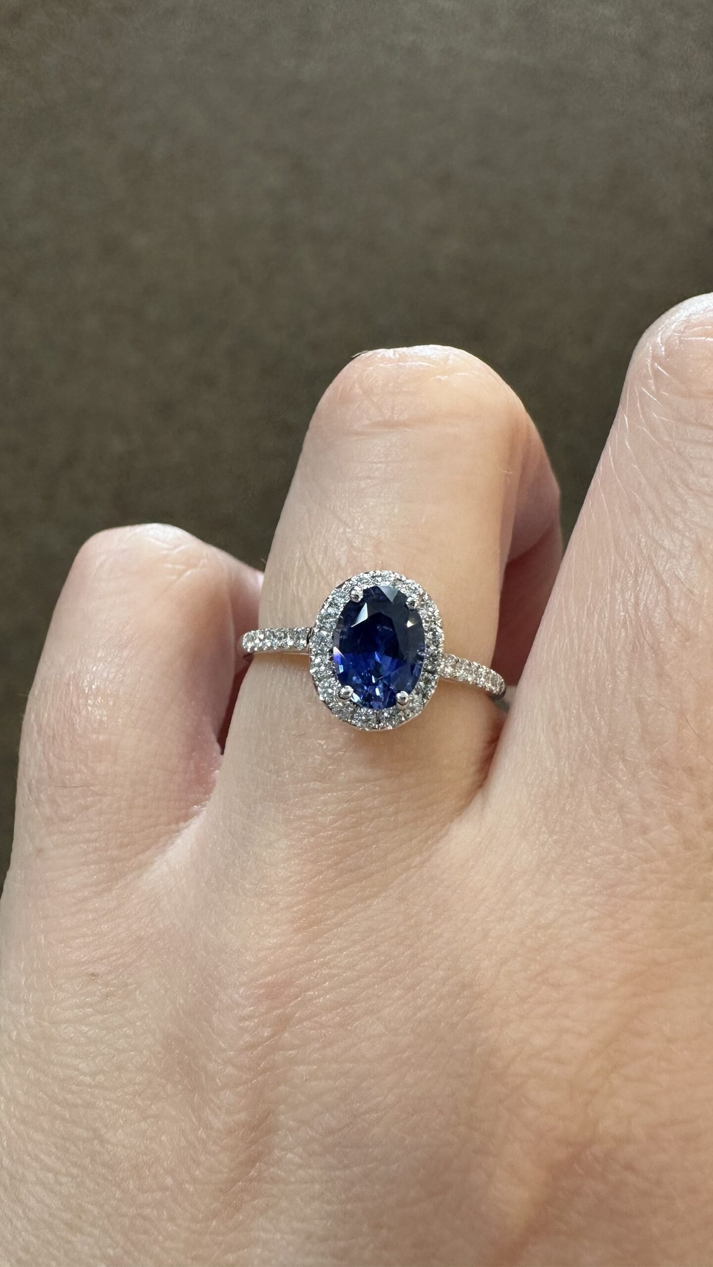 14k White Gold Genuine 1.35 Cttw Ceylon Sapphire & .26 Cttw Diamond Halo Ring - Image 20