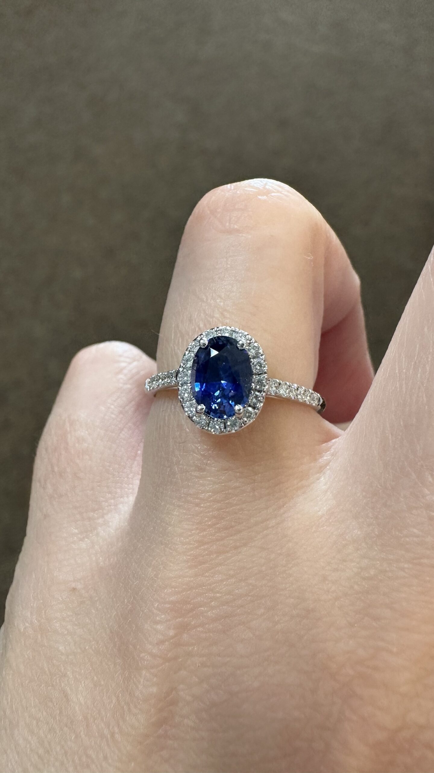 14k White Gold Genuine 1.35 Cttw Ceylon Sapphire & .26 Cttw Diamond Halo Ring - Image 17