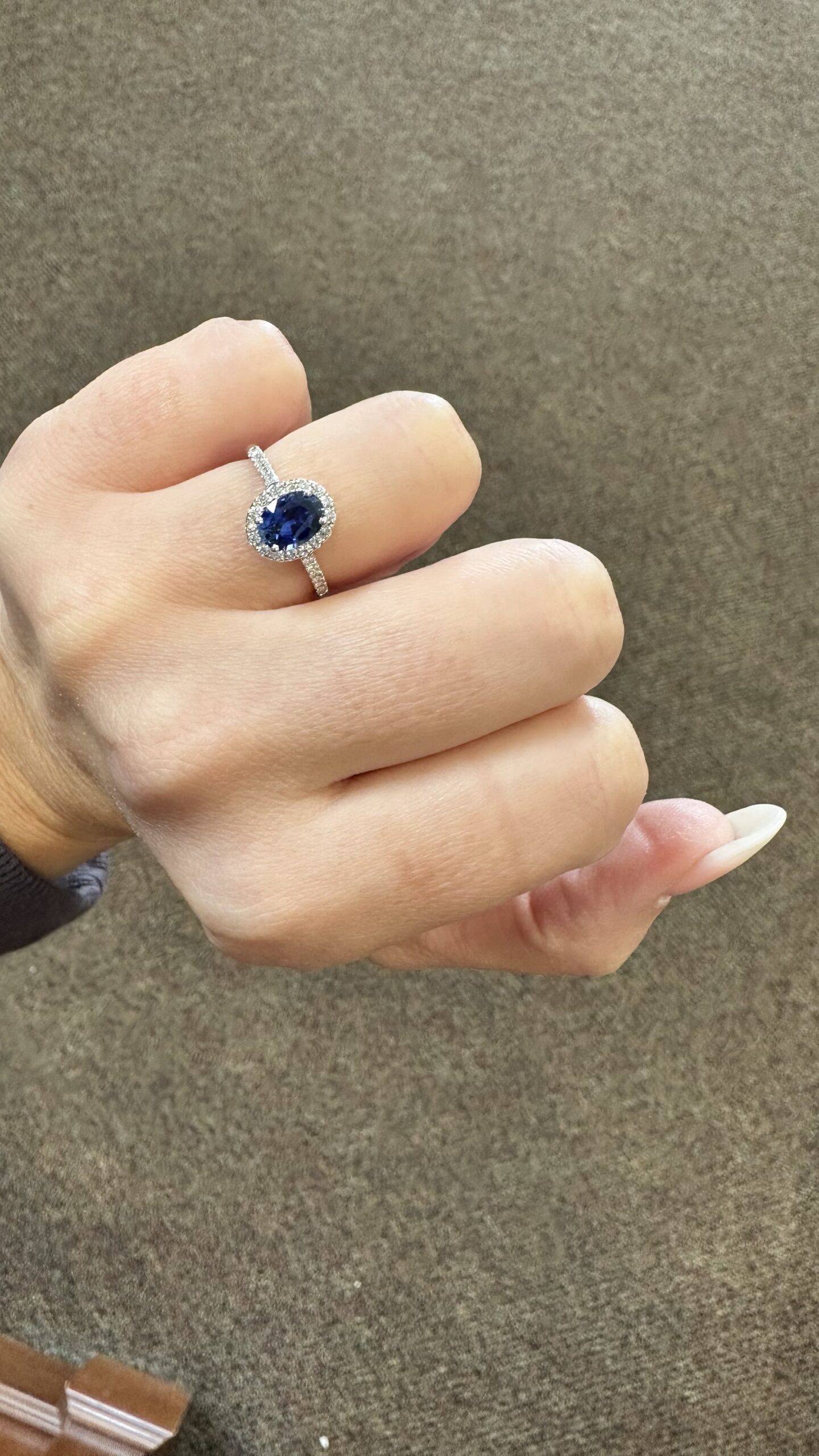 14k White Gold Genuine 1.35 Cttw Ceylon Sapphire & .26 Cttw Diamond Halo Ring - Image 15