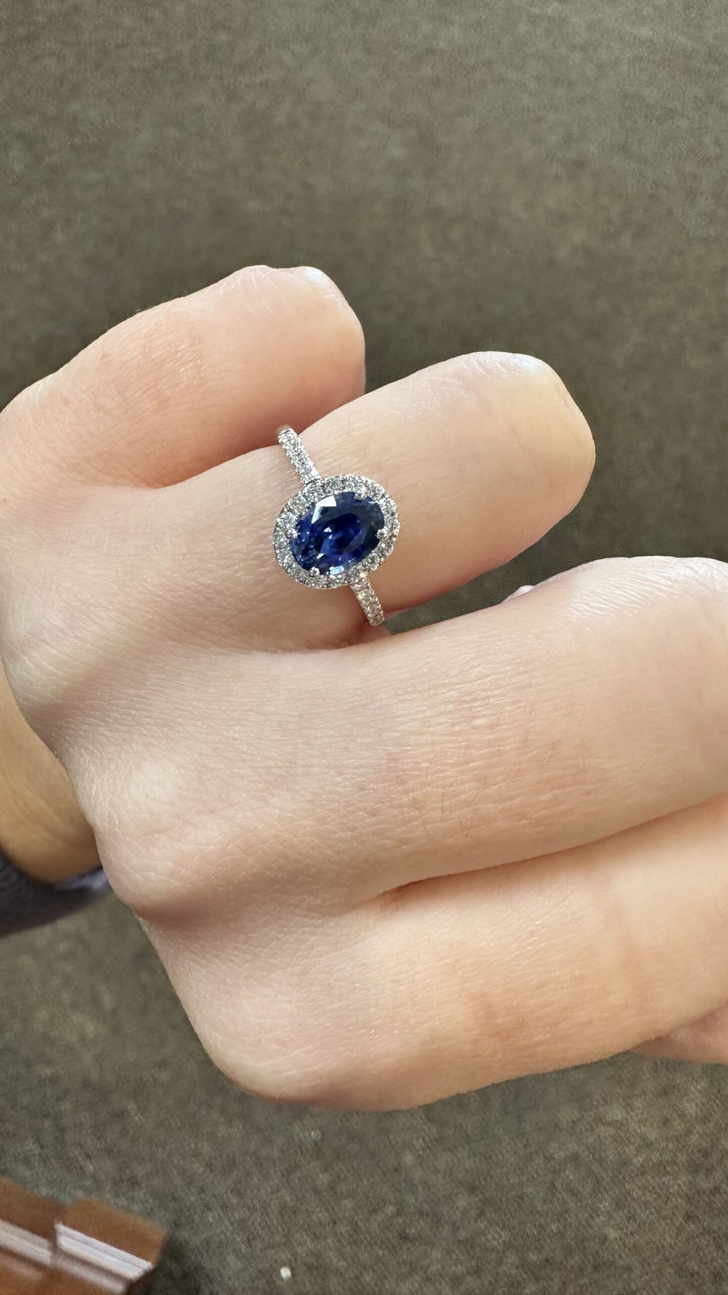 14k White Gold Genuine 1.35 Cttw Ceylon Sapphire & .26 Cttw Diamond Halo Ring - Image 14