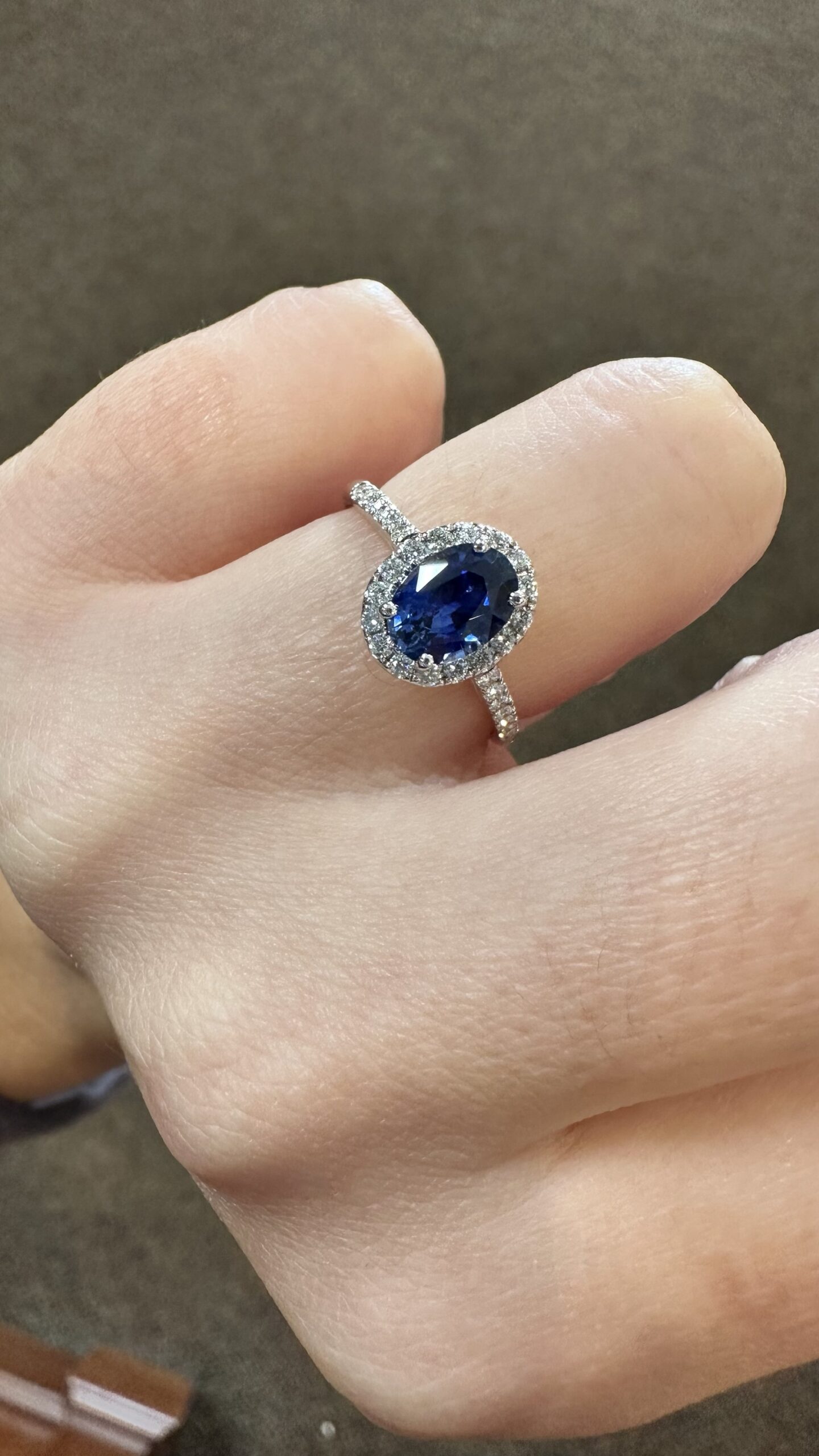 14k White Gold Genuine 1.35 Cttw Ceylon Sapphire & .26 Cttw Diamond Halo Ring - Image 13