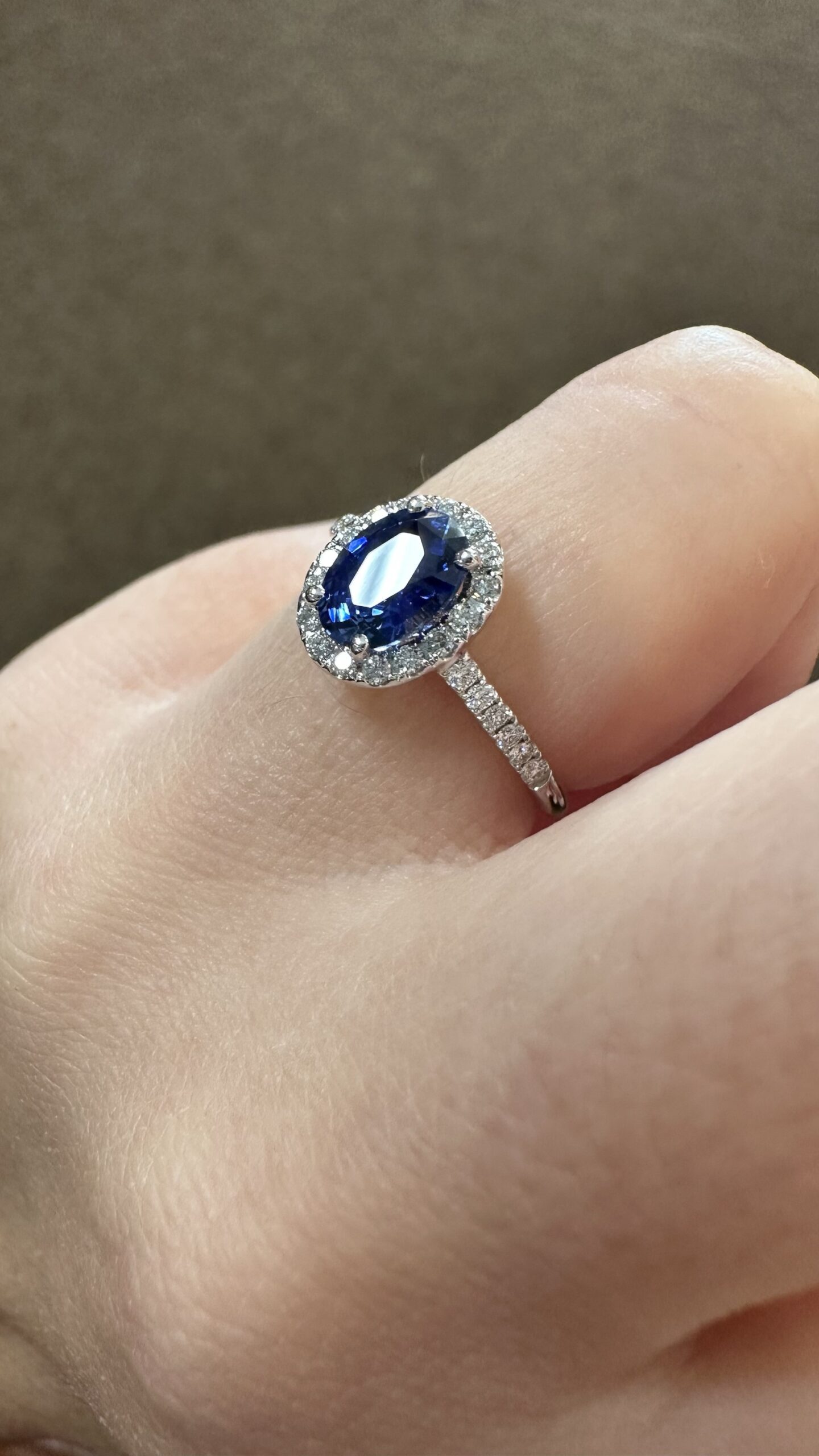 14k White Gold Genuine 1.35 Cttw Ceylon Sapphire & .26 Cttw Diamond Halo Ring - Image 12