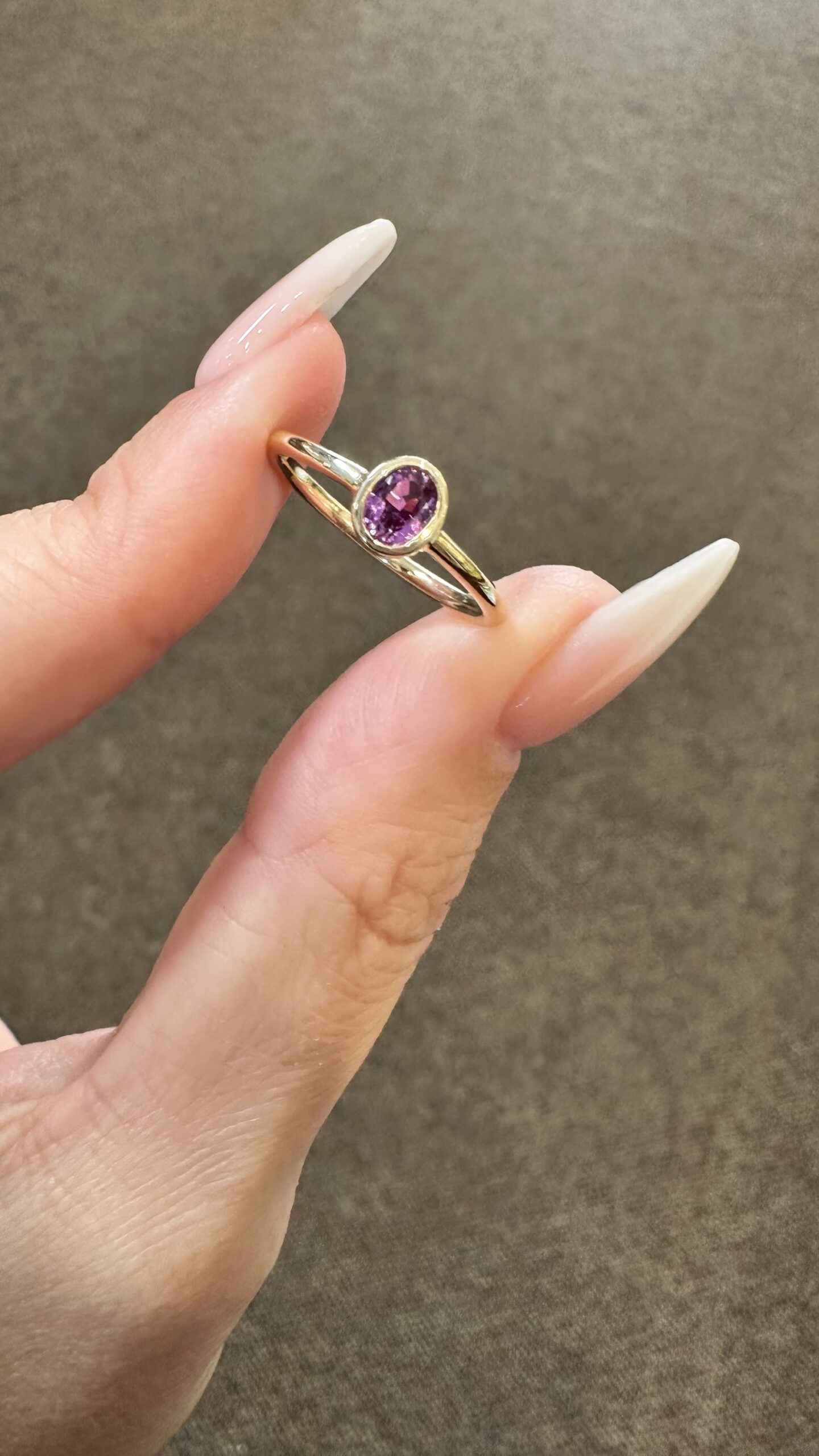 14k Yellow Gold Genuine .38 Cttw Pink Sapphire Bezel Ring - Image 3