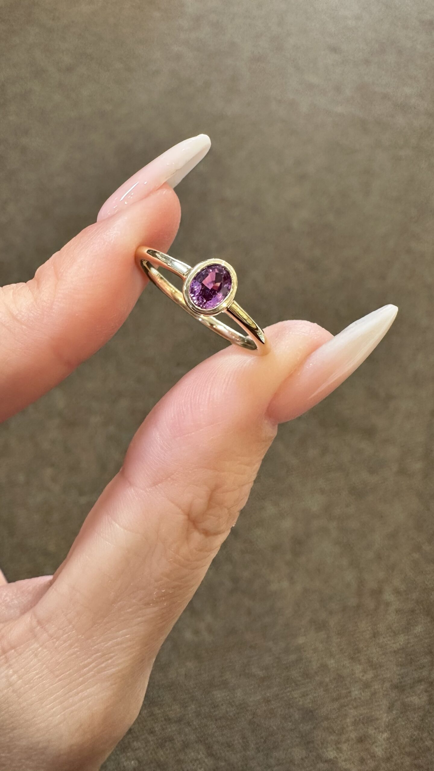 14k Yellow Gold Genuine .38 Cttw Pink Sapphire Bezel Ring - Image 2