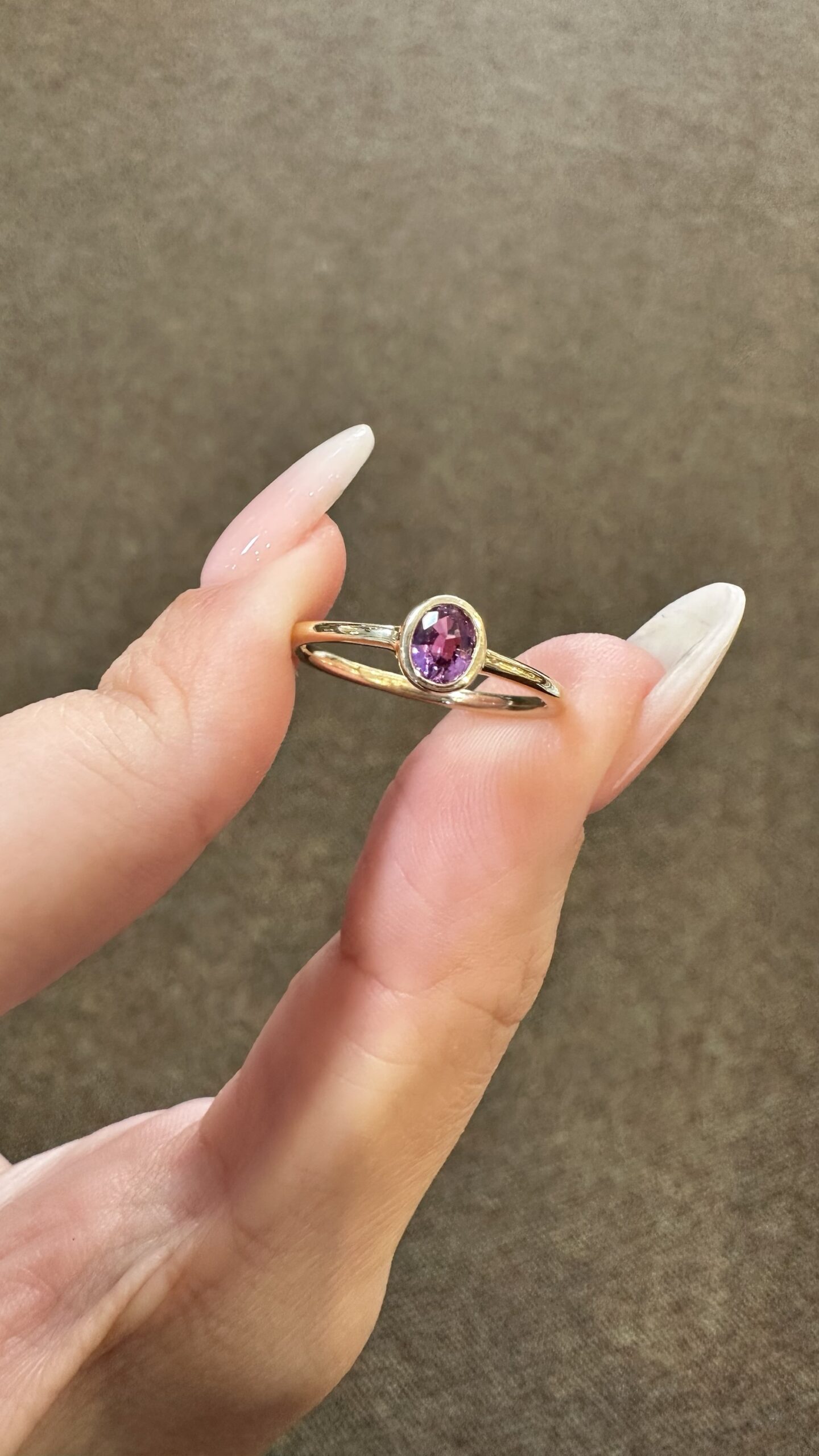 14k Yellow Gold Genuine .38 Cttw Pink Sapphire Bezel Ring - Image 4