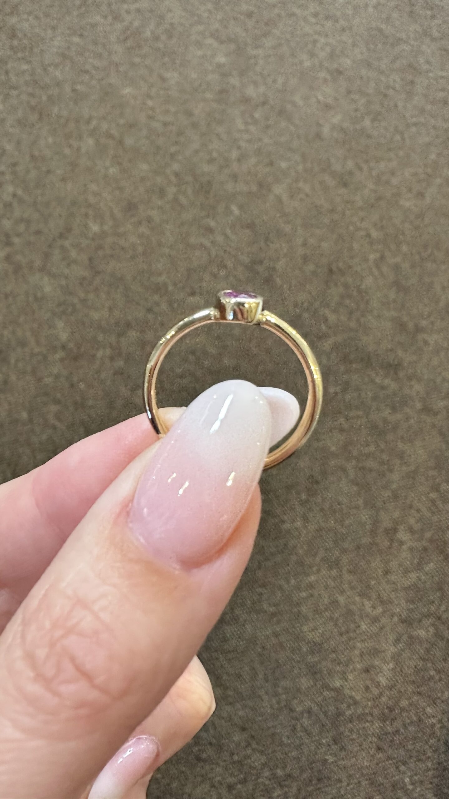 14k Yellow Gold Genuine .38 Cttw Pink Sapphire Bezel Ring - Image 5