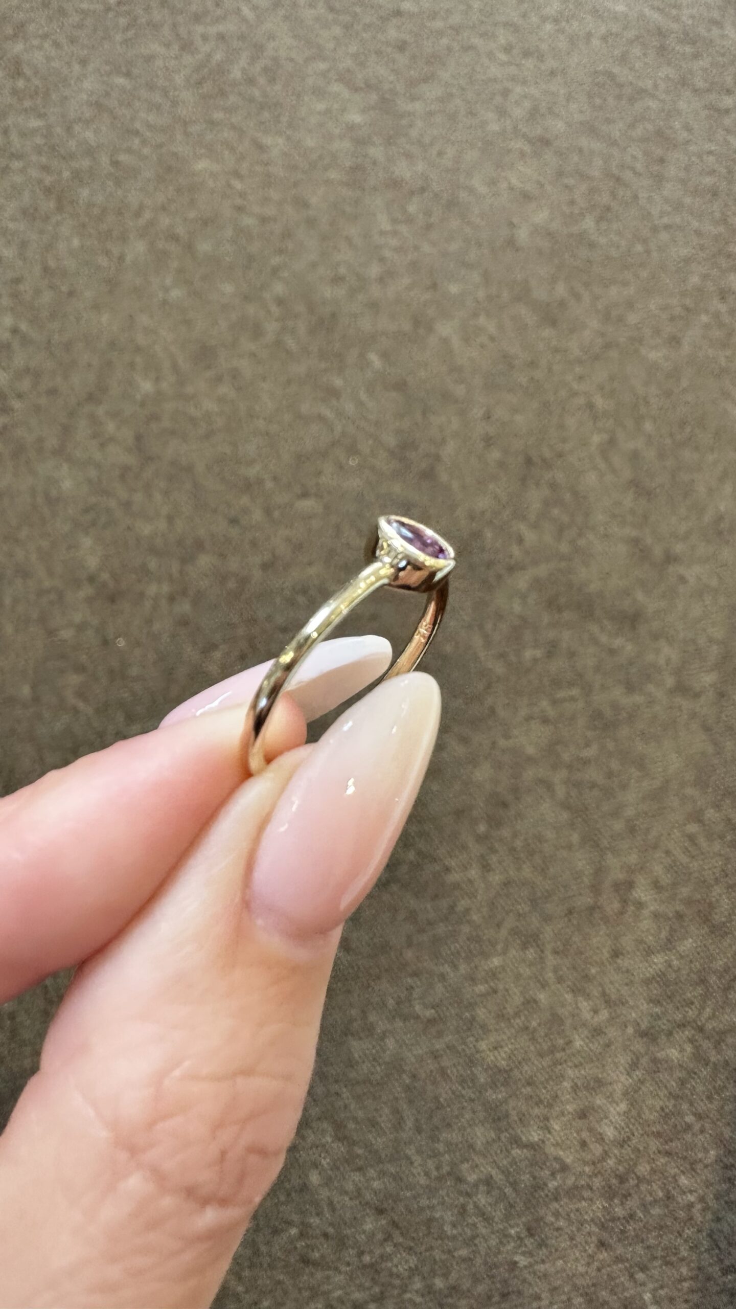 14k Yellow Gold Genuine .38 Cttw Pink Sapphire Bezel Ring - Image 6