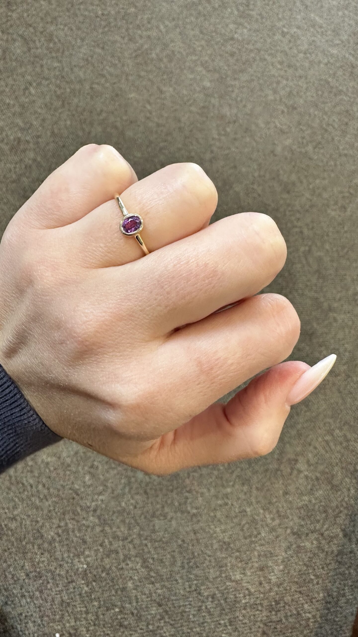 14k Yellow Gold Genuine .38 Cttw Pink Sapphire Bezel Ring - Image 8