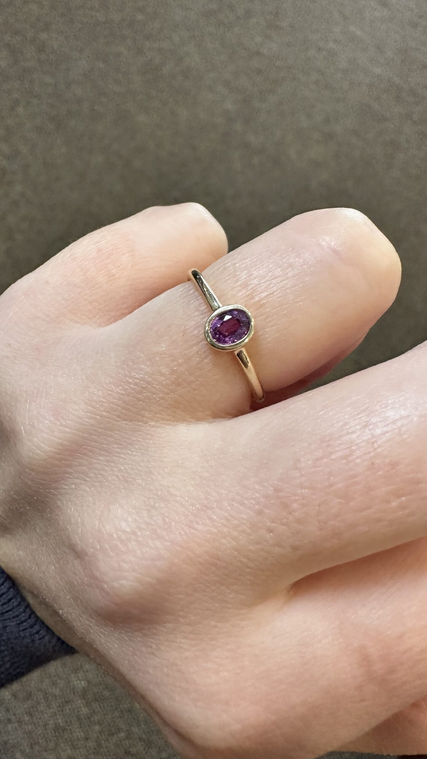 14k Yellow Gold Genuine .38 Cttw Pink Sapphire Bezel Ring - Image 9