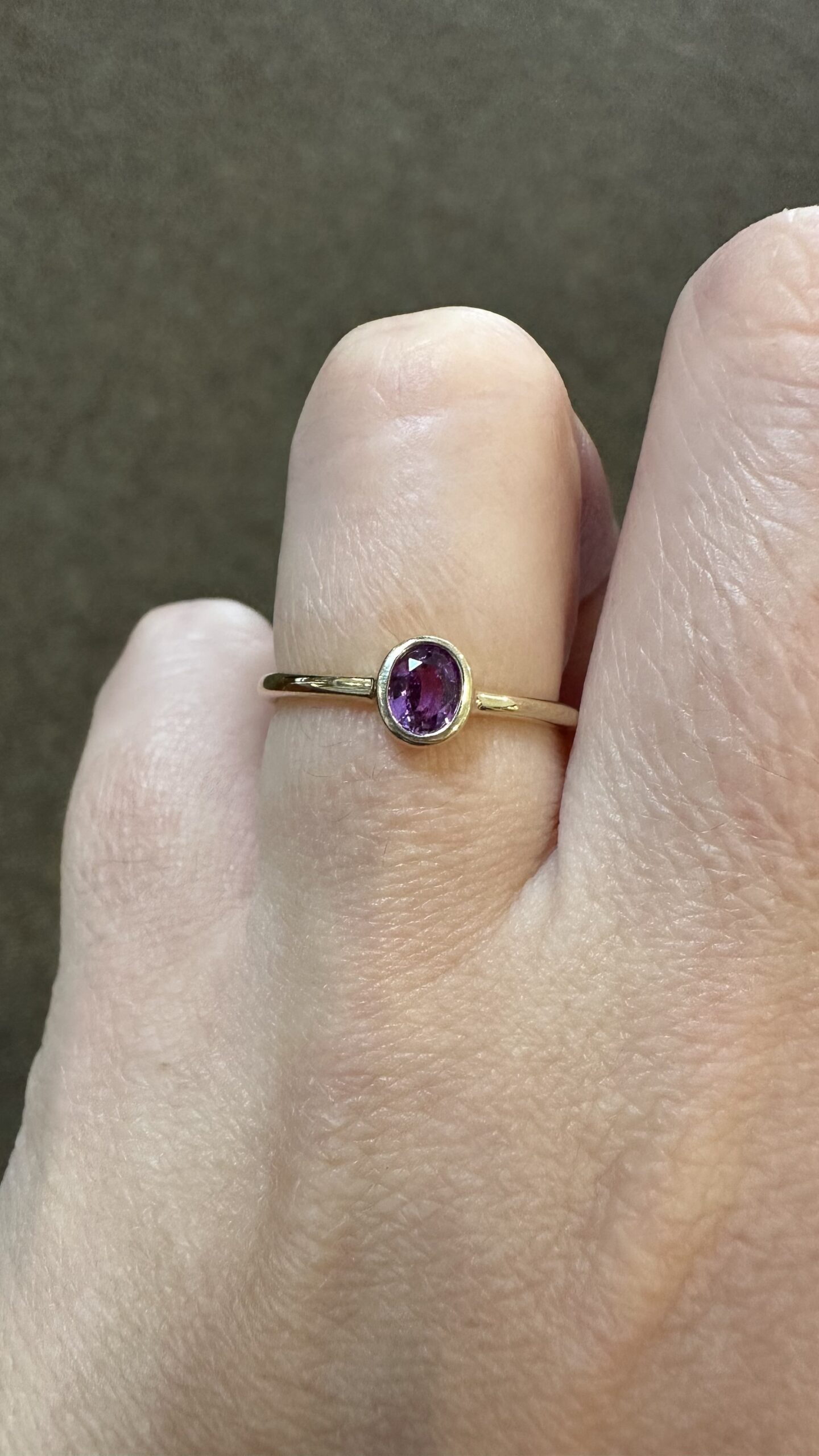 14k Yellow Gold Genuine .38 Cttw Pink Sapphire Bezel Ring - Image 10