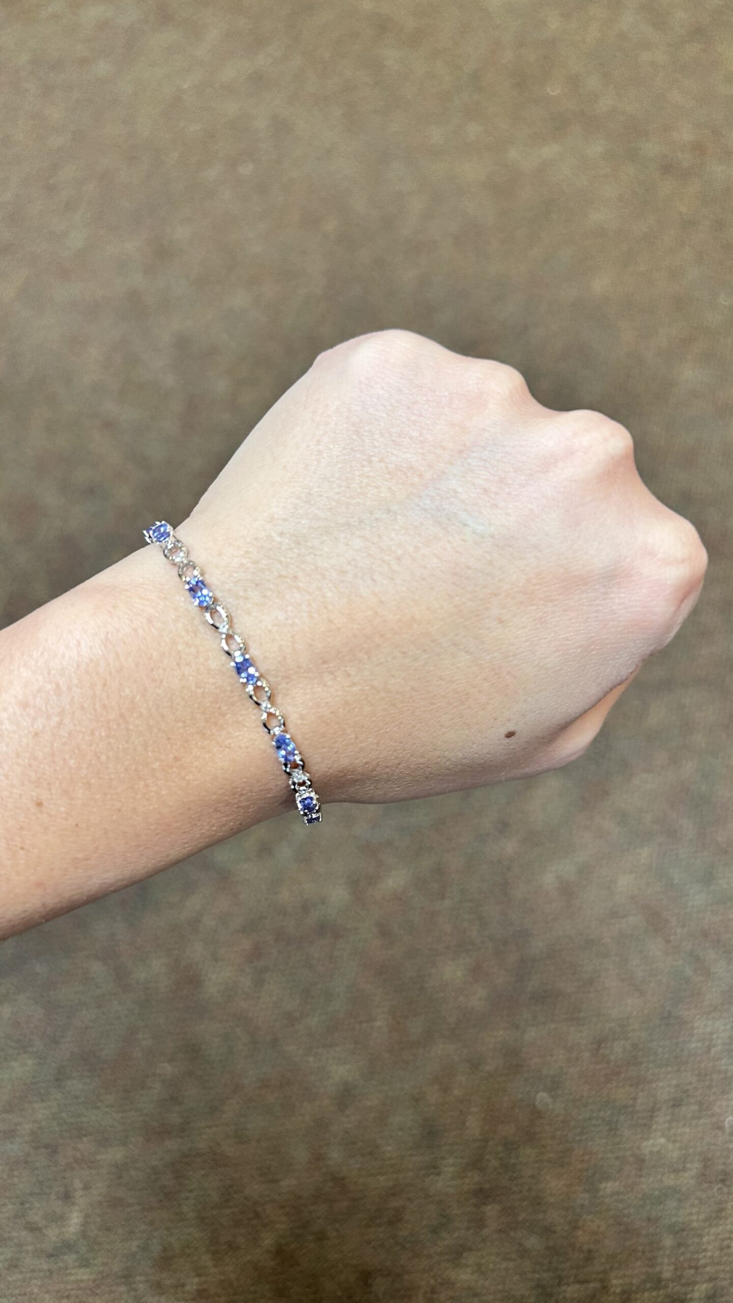 14k White Gold Genuine 2.50 Cttw Tanzanite & Diamond Bracelet - Image 11