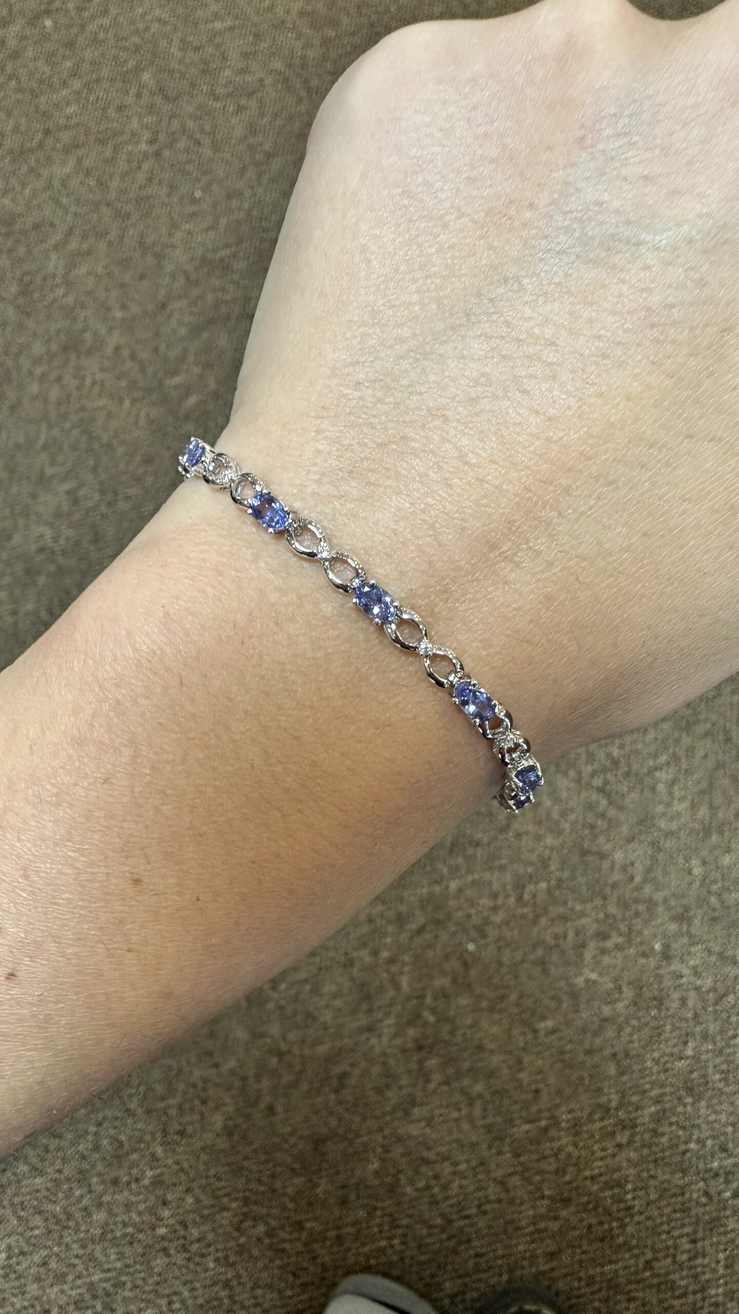 14k White Gold Genuine 2.50 Cttw Tanzanite & Diamond Bracelet - Image 12