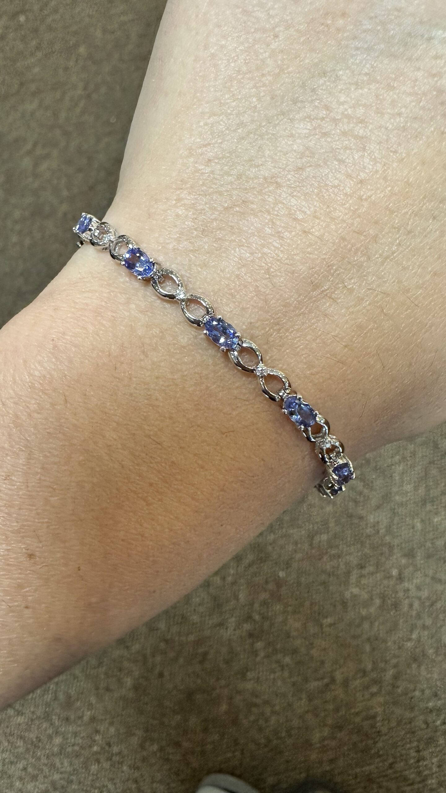 14k White Gold Genuine 2.50 Cttw Tanzanite & Diamond Bracelet - Image 13