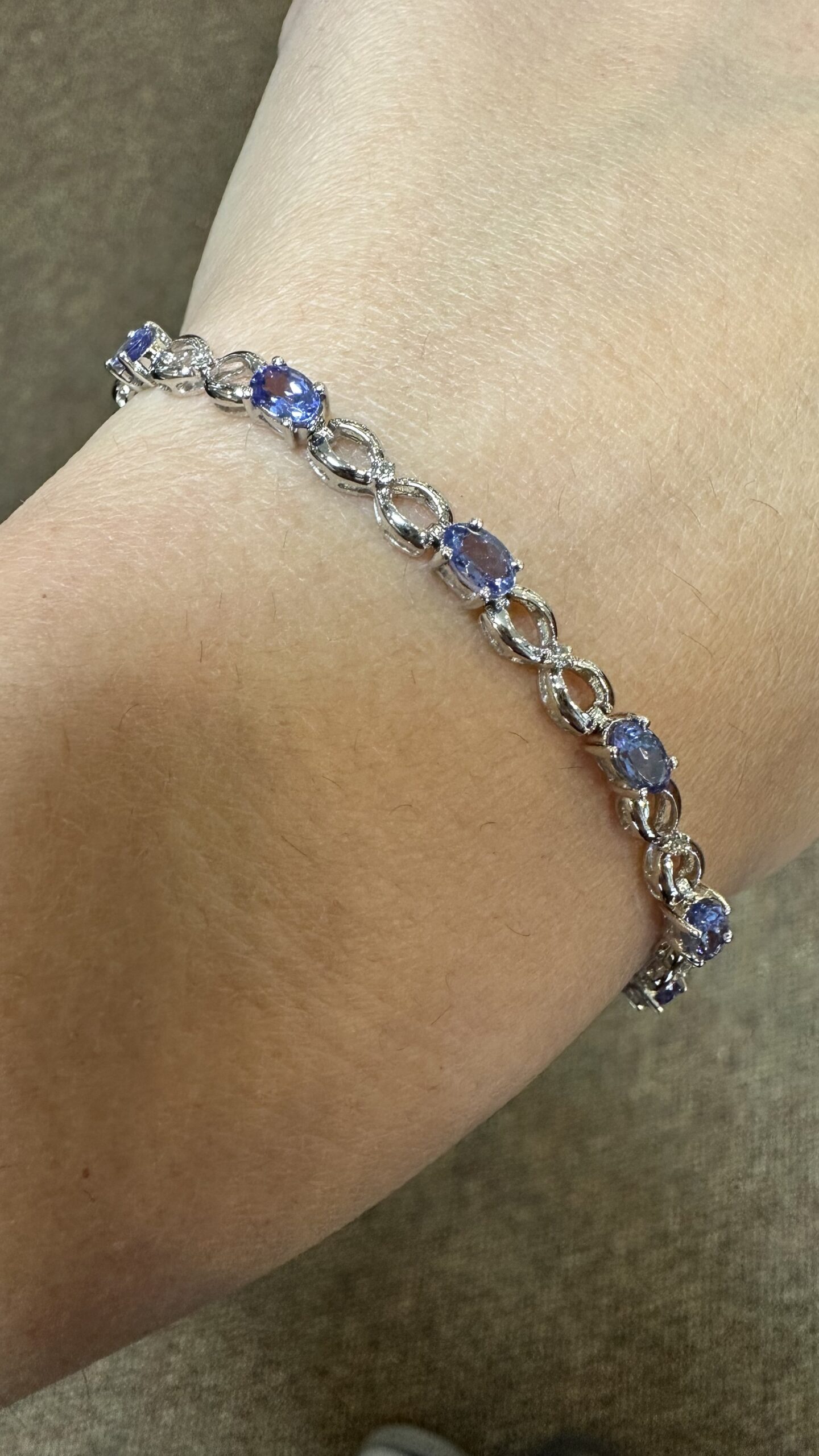 14k White Gold Genuine 2.50 Cttw Tanzanite & Diamond Bracelet - Image 14