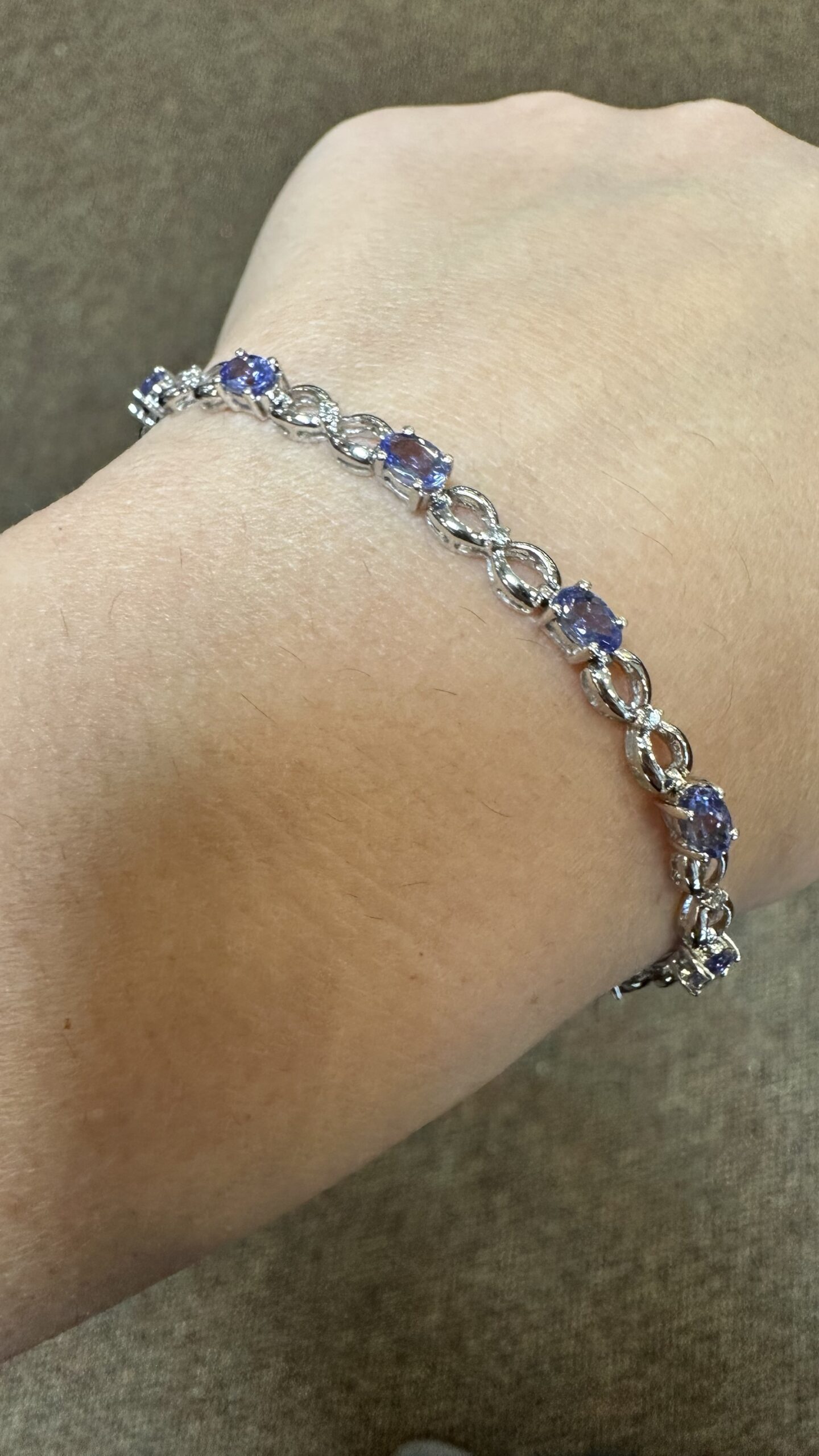 14k White Gold Genuine 2.50 Cttw Tanzanite & Diamond Bracelet - Image 15