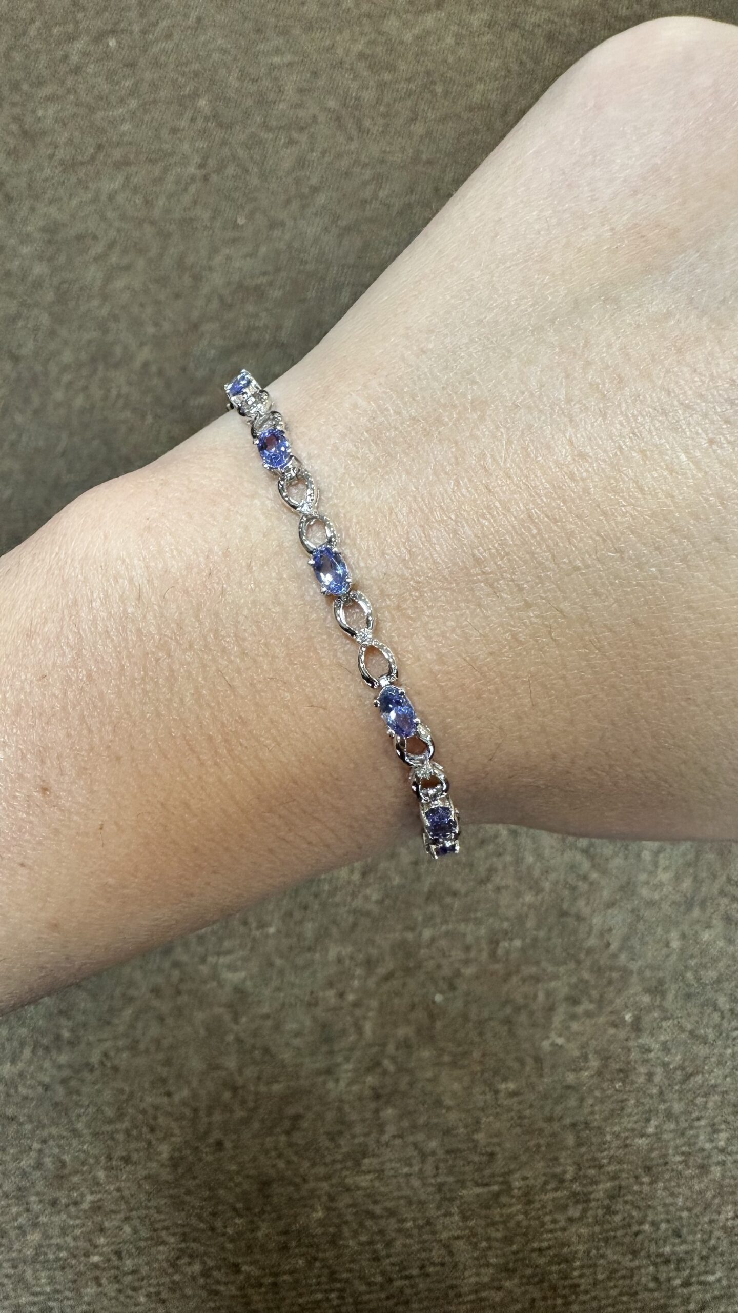 14k White Gold Genuine 2.50 Cttw Tanzanite & Diamond Bracelet - Image 16
