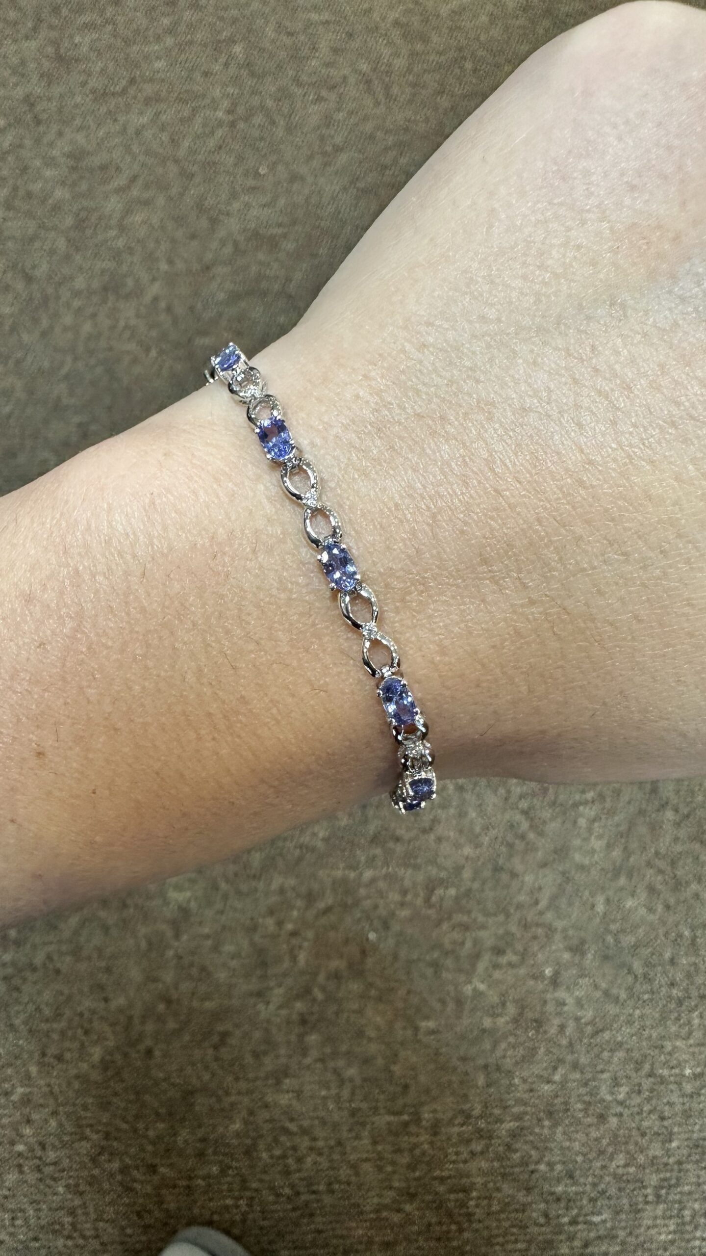 14k White Gold Genuine 2.50 Cttw Tanzanite & Diamond Bracelet - Image 17