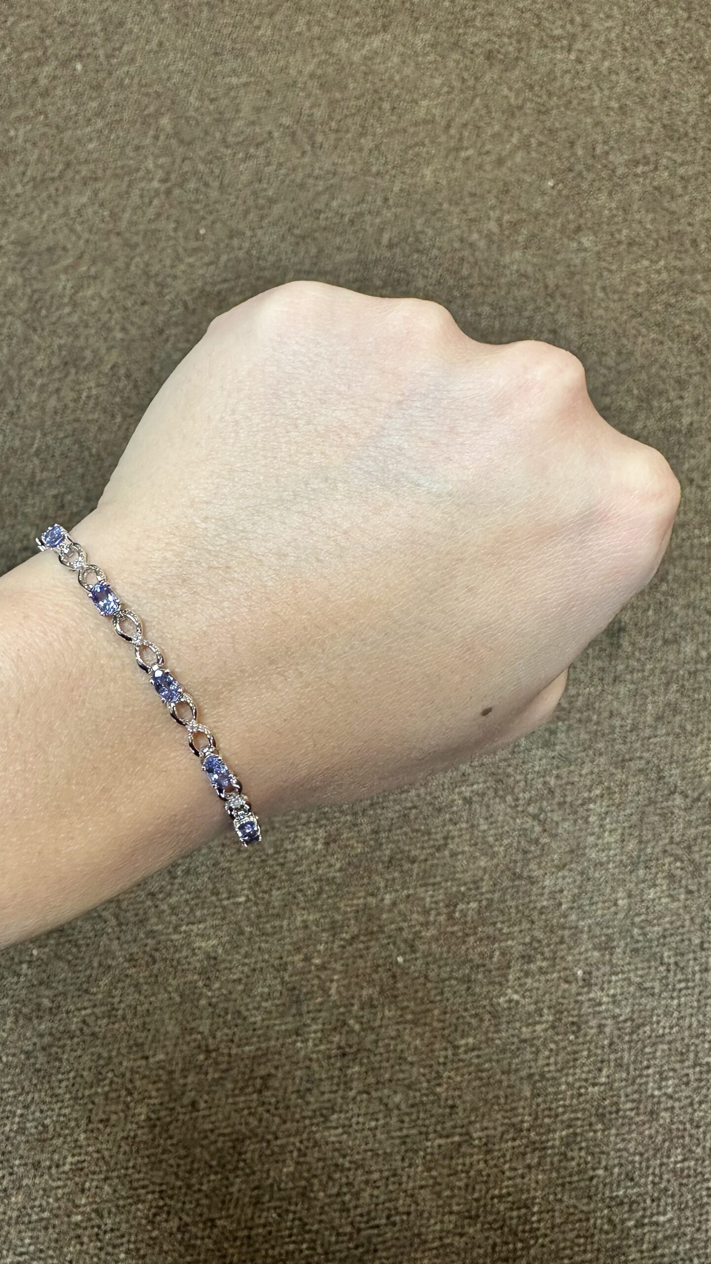 14k White Gold Genuine 2.50 Cttw Tanzanite & Diamond Bracelet - Image 18