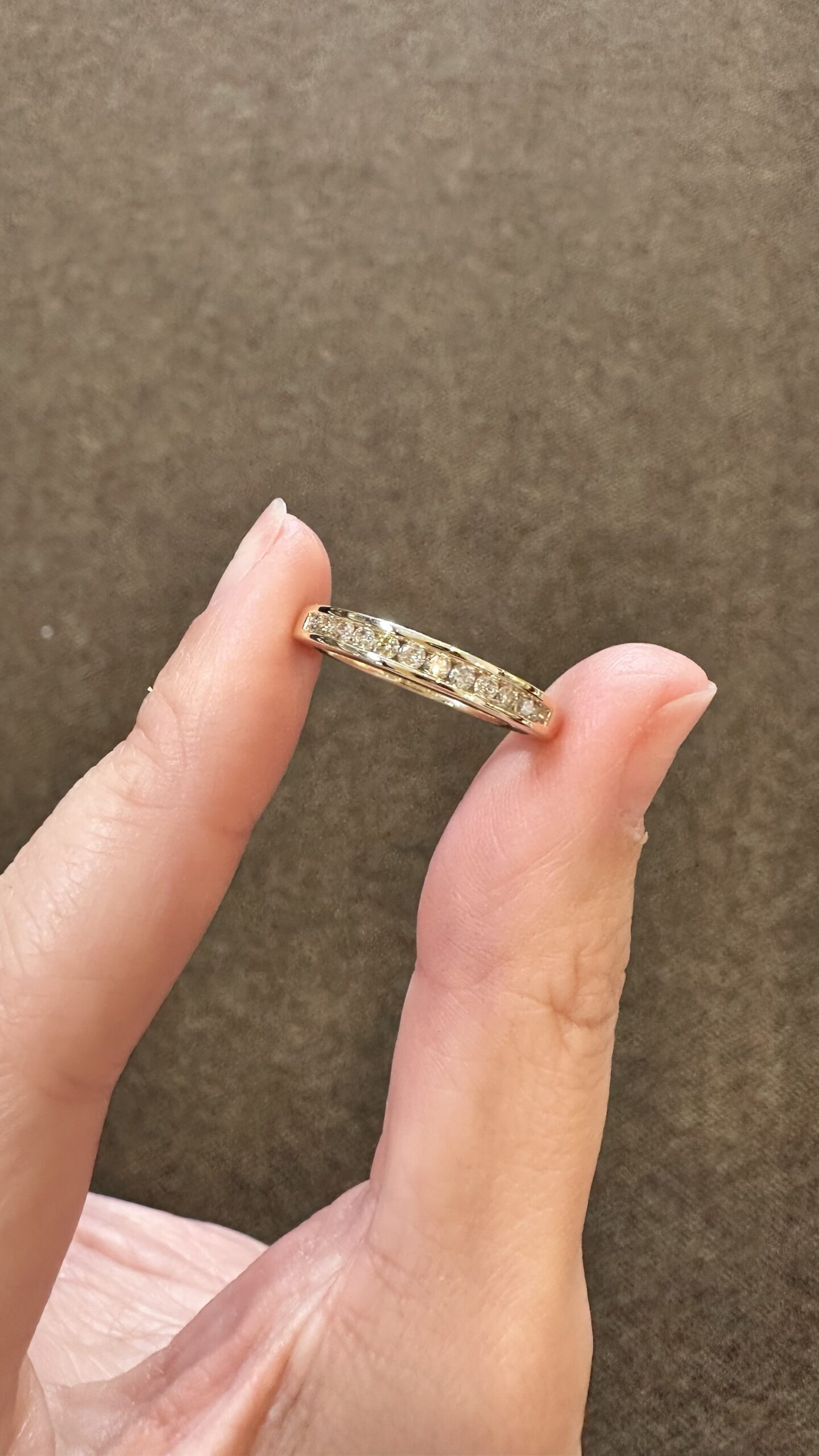 14k Yellow Gold Genuine .18 Cttw Channel Set Diamond Band - Image 3