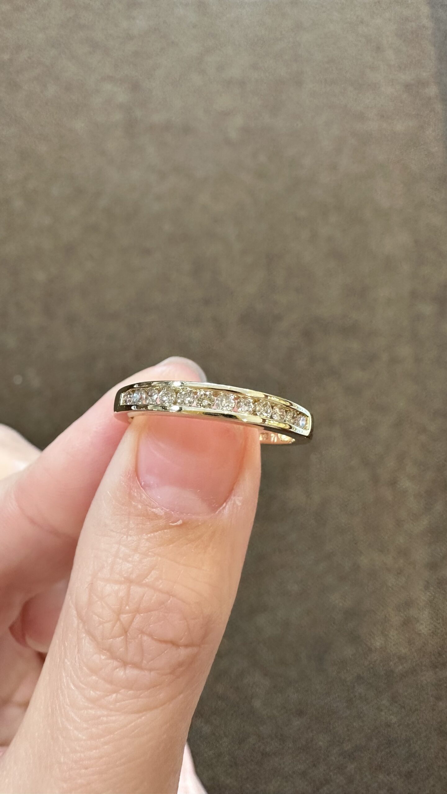 14k Yellow Gold Genuine .18 Cttw Channel Set Diamond Band - Image 4