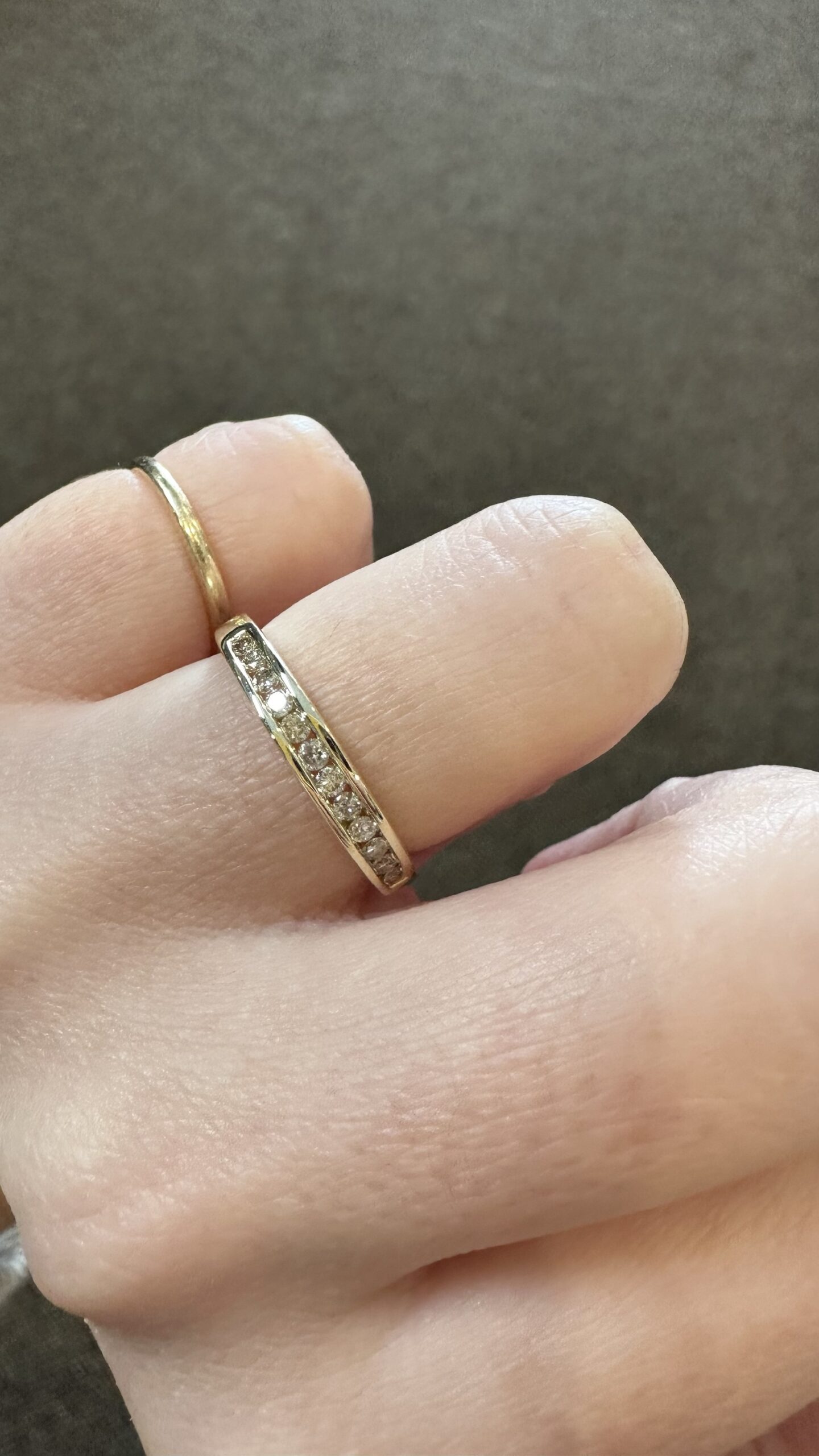 14k Yellow Gold Genuine .18 Cttw Channel Set Diamond Band - Image 9