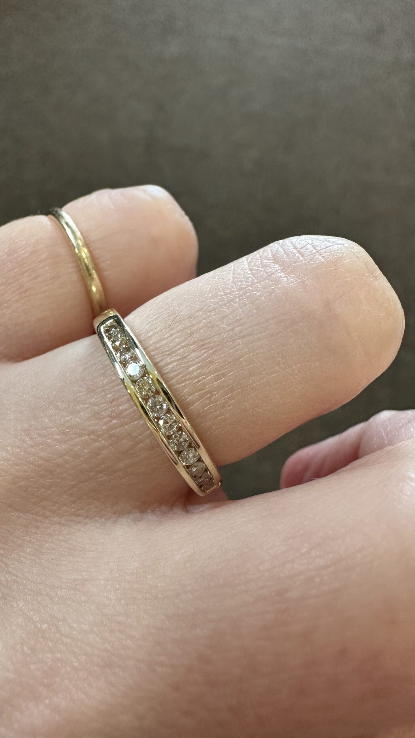 14k Yellow Gold Genuine .18 Cttw Channel Set Diamond Band - Image 10