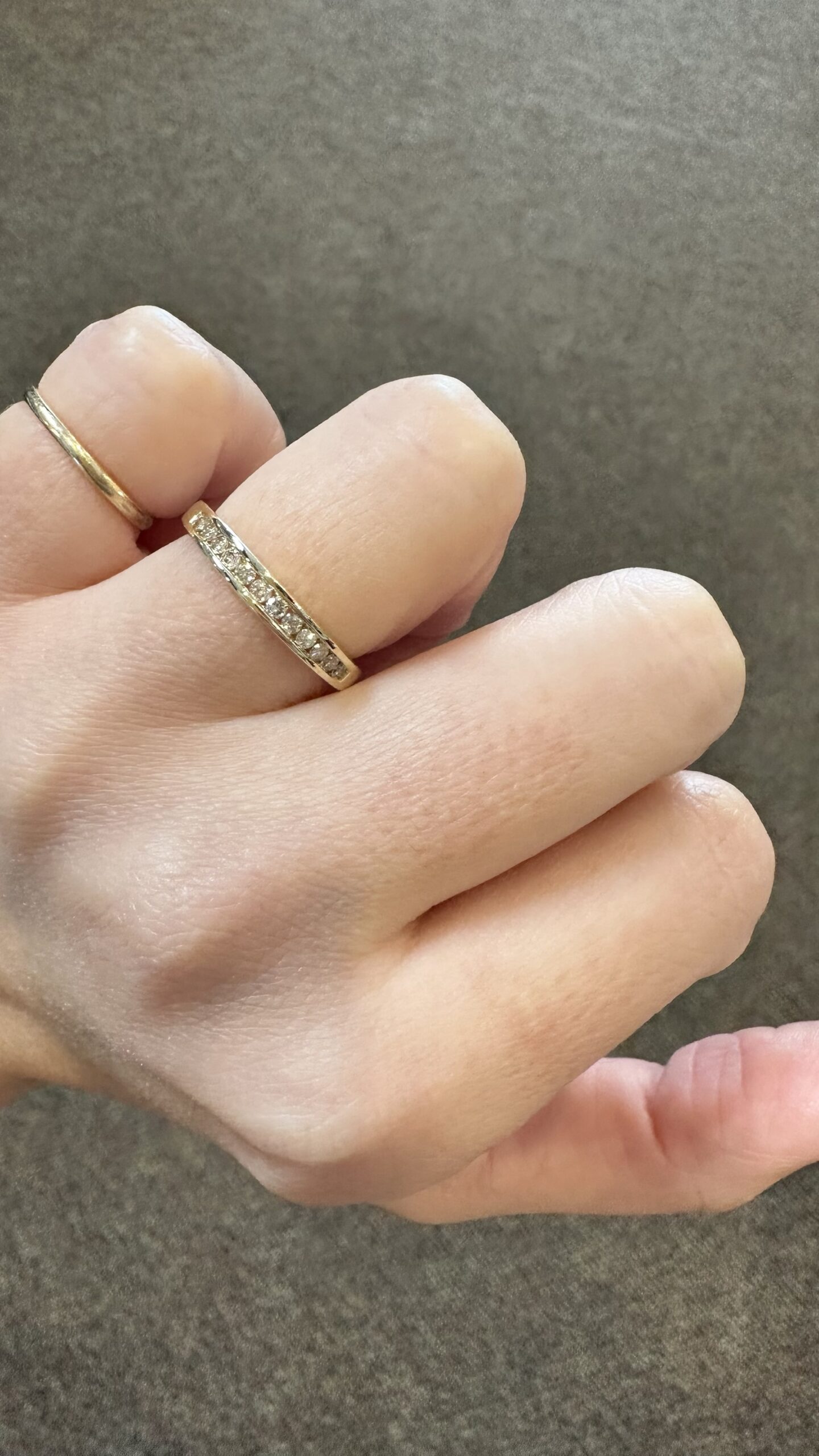 14k Yellow Gold Genuine .18 Cttw Channel Set Diamond Band - Image 14