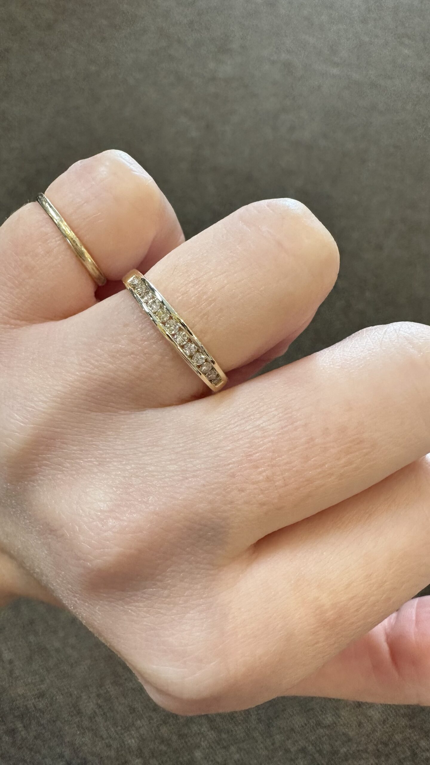 14k Yellow Gold Genuine .18 Cttw Channel Set Diamond Band - Image 15