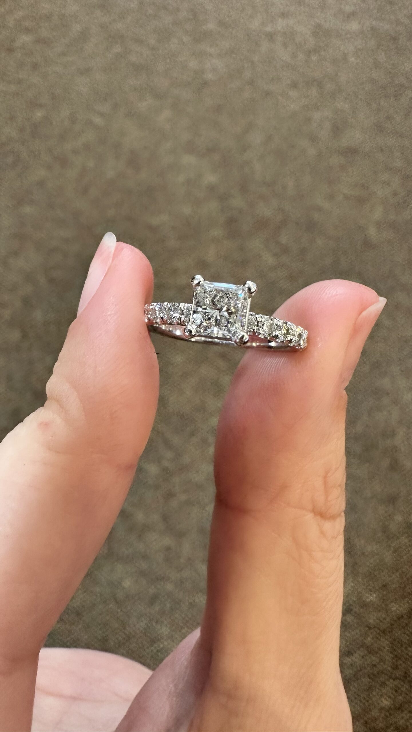 18k White Gold .70 Carat Princess Cut Diamond Engagement Ring - Image 2