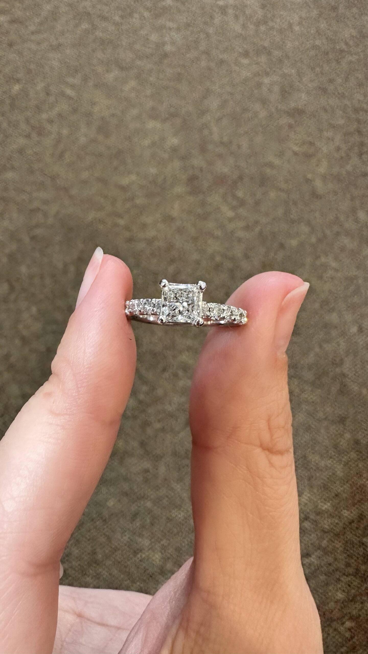 18k White Gold .70 Carat Princess Cut Diamond Engagement Ring - Image 3