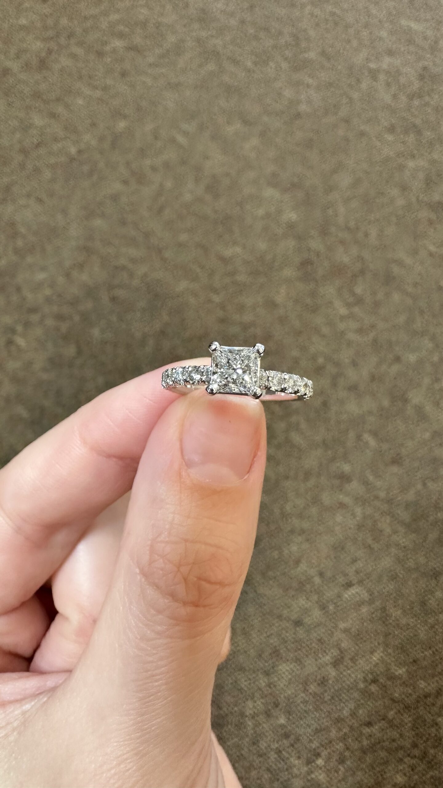 18k White Gold .70 Carat Princess Cut Diamond Engagement Ring - Image 5