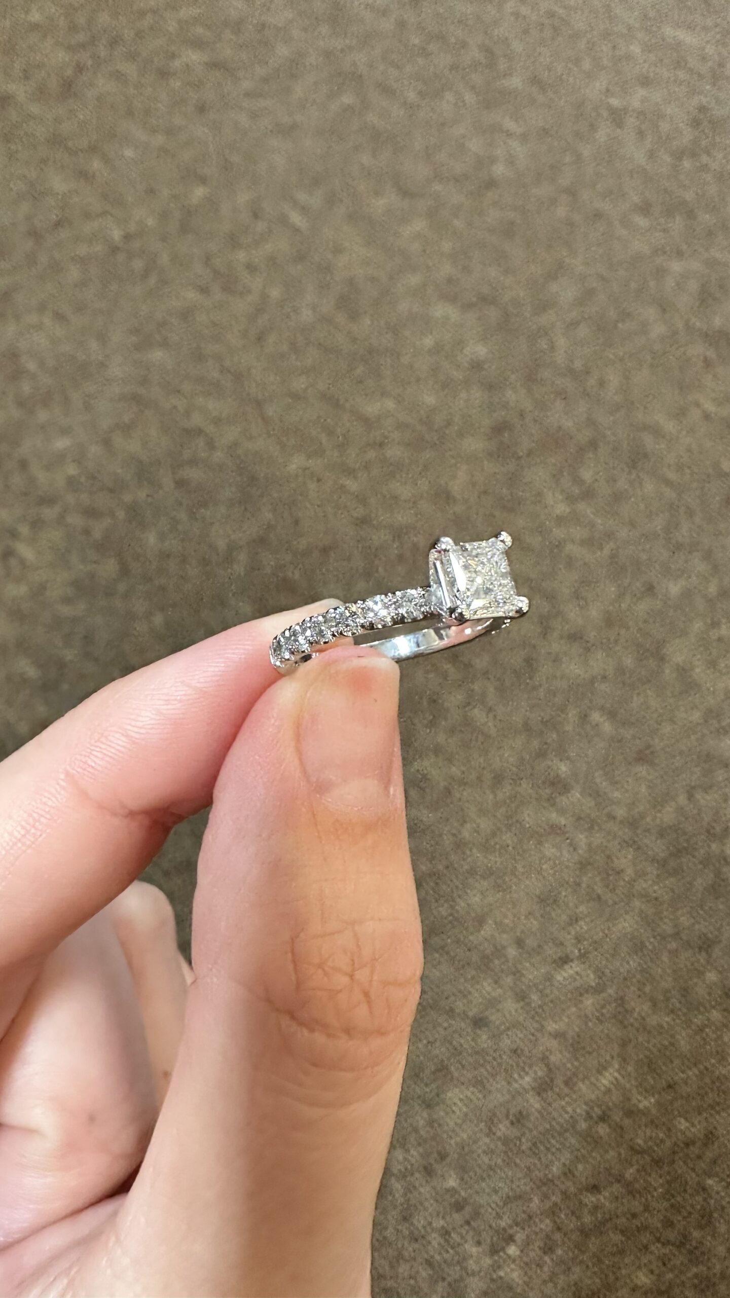 18k White Gold .70 Carat Princess Cut Diamond Engagement Ring - Image 30